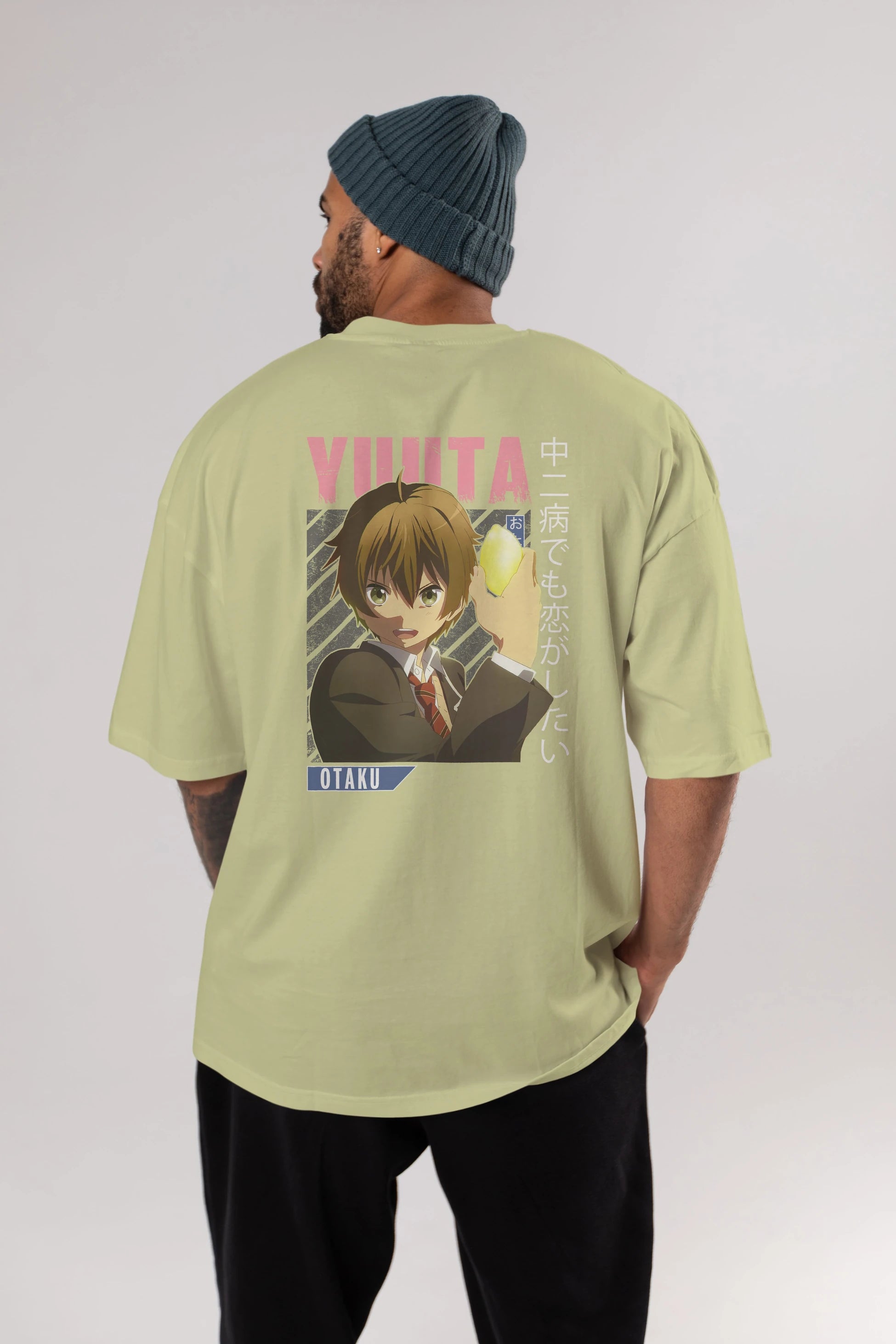 Yuuta Togashi 2 Anime Arka Baskılı Oversize t-shirt Erkek Kadın Unisex