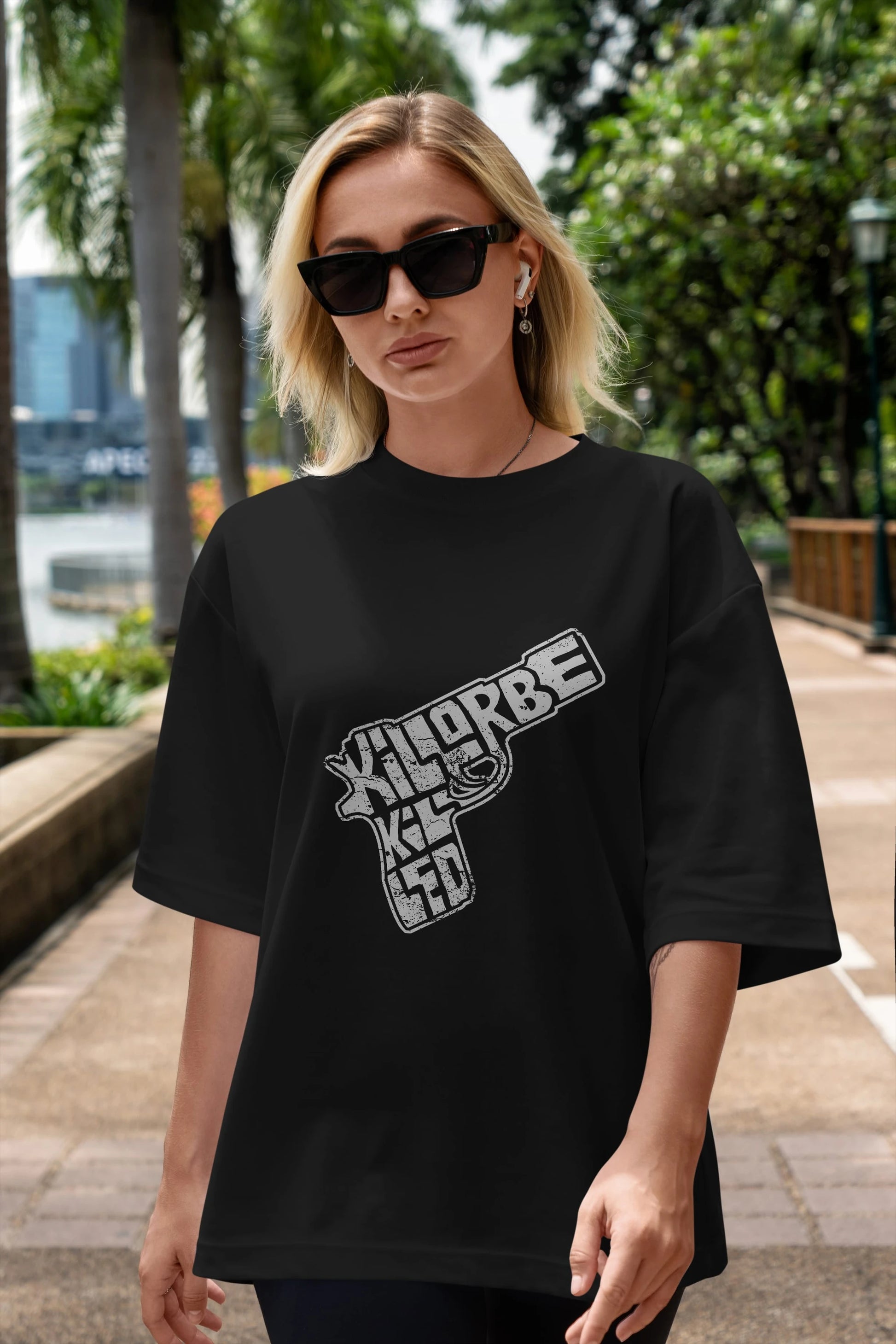 Kill Or Be Killed Ön Baskılı Oversize t-shirt %100 pamuk Erkek Kadın Unisex