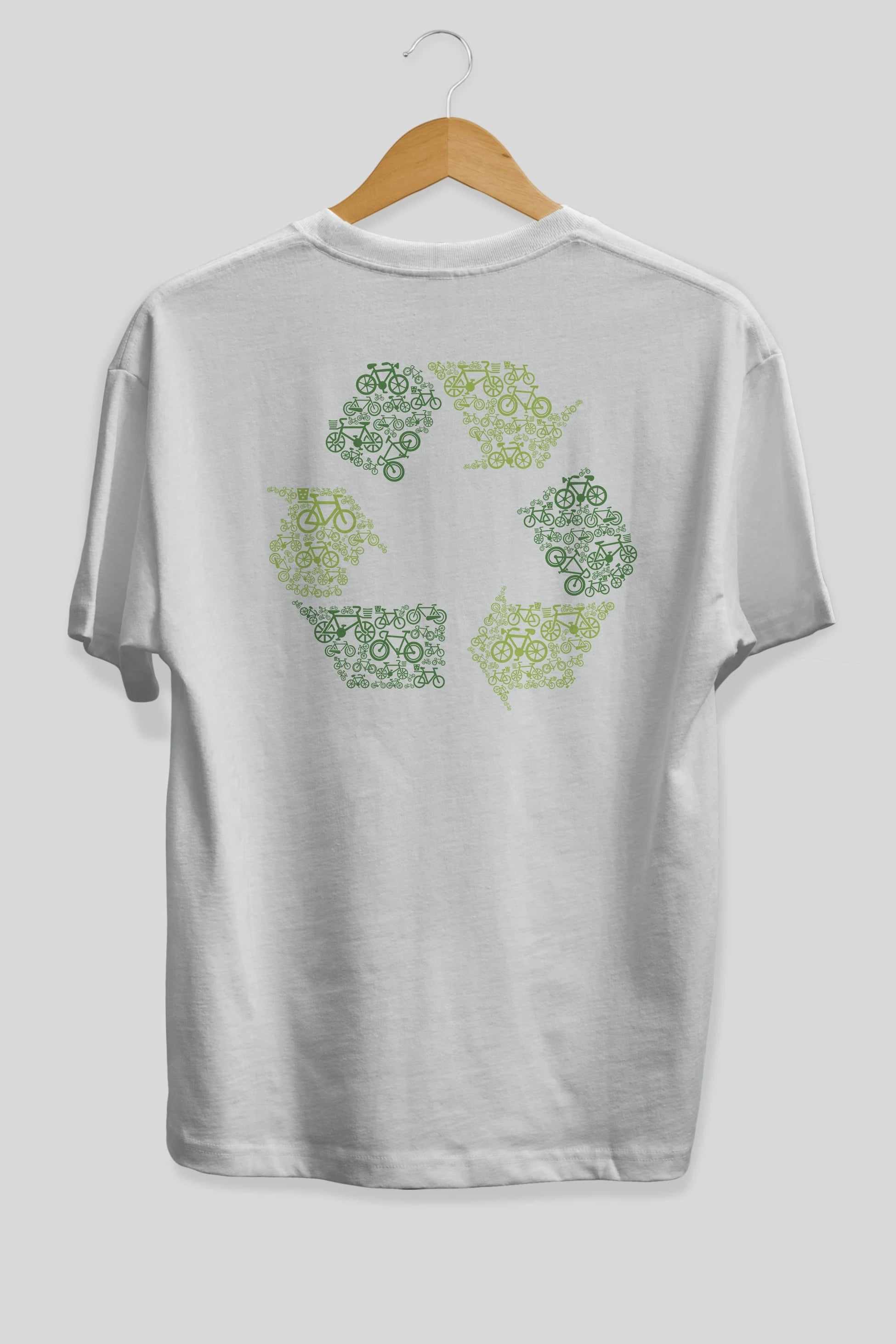 Recycling Arka Baskılı Oversize t-shirt %100 pamuk Erkek Kadın Unisex