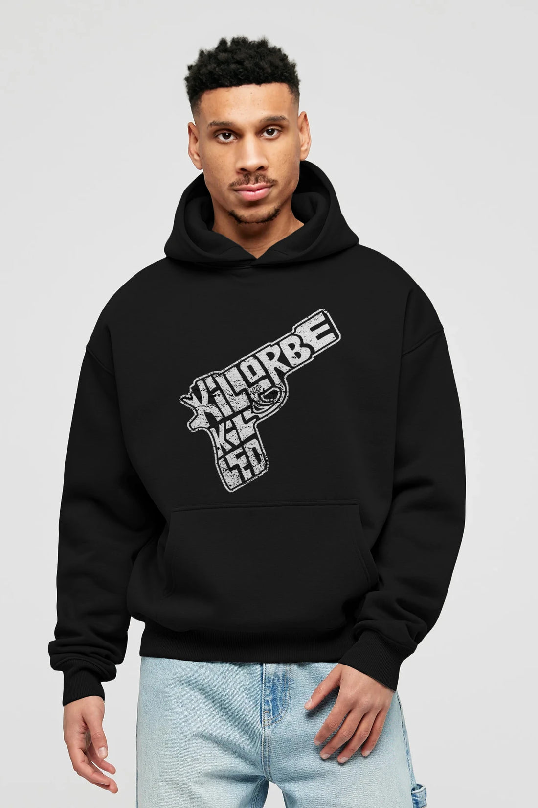 Kill Or Be Killed Ön Baskılı Hoodie Oversize Kapüşonlu Sweatshirt Erkek Kadın Unisex
