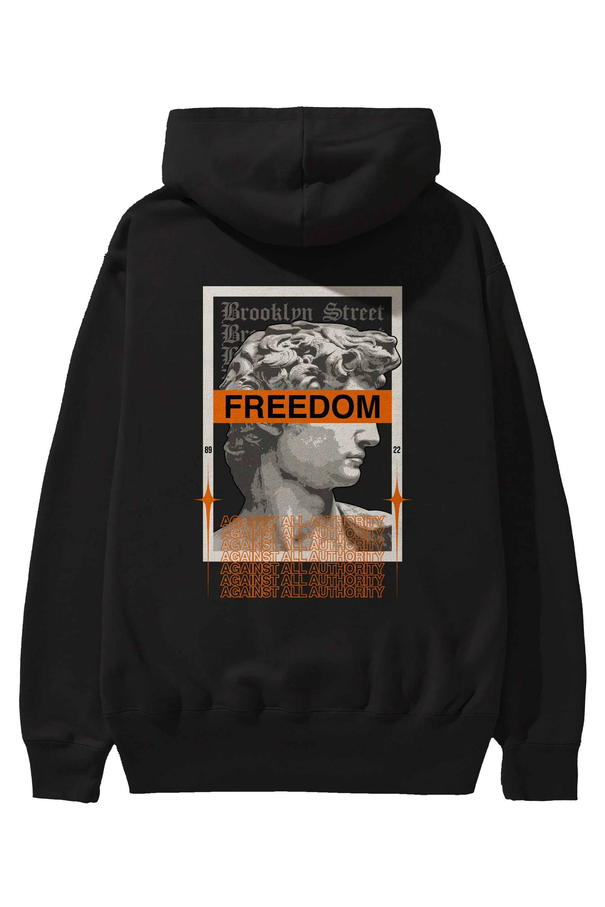 Brooklyn Street Arka Baskılı Hoodie Oversize Kapüşonlu Sweatshirt Erkek Kadın Unisex
