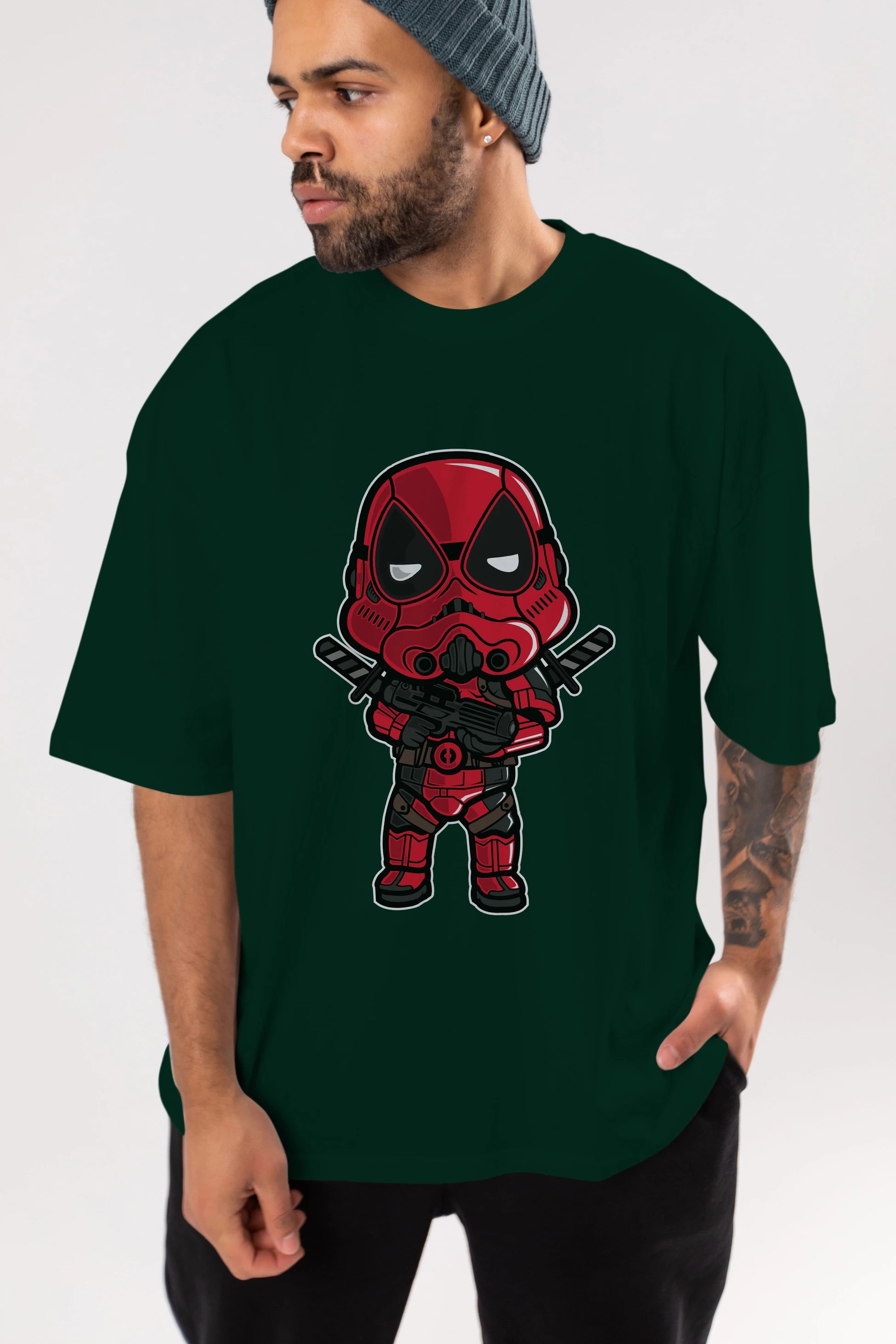 Deadpool (22) Ön Baskılı Oversize t-shirt Erkek Kadın Unisex %100 Pamuk Bisiklet Yaka tişort