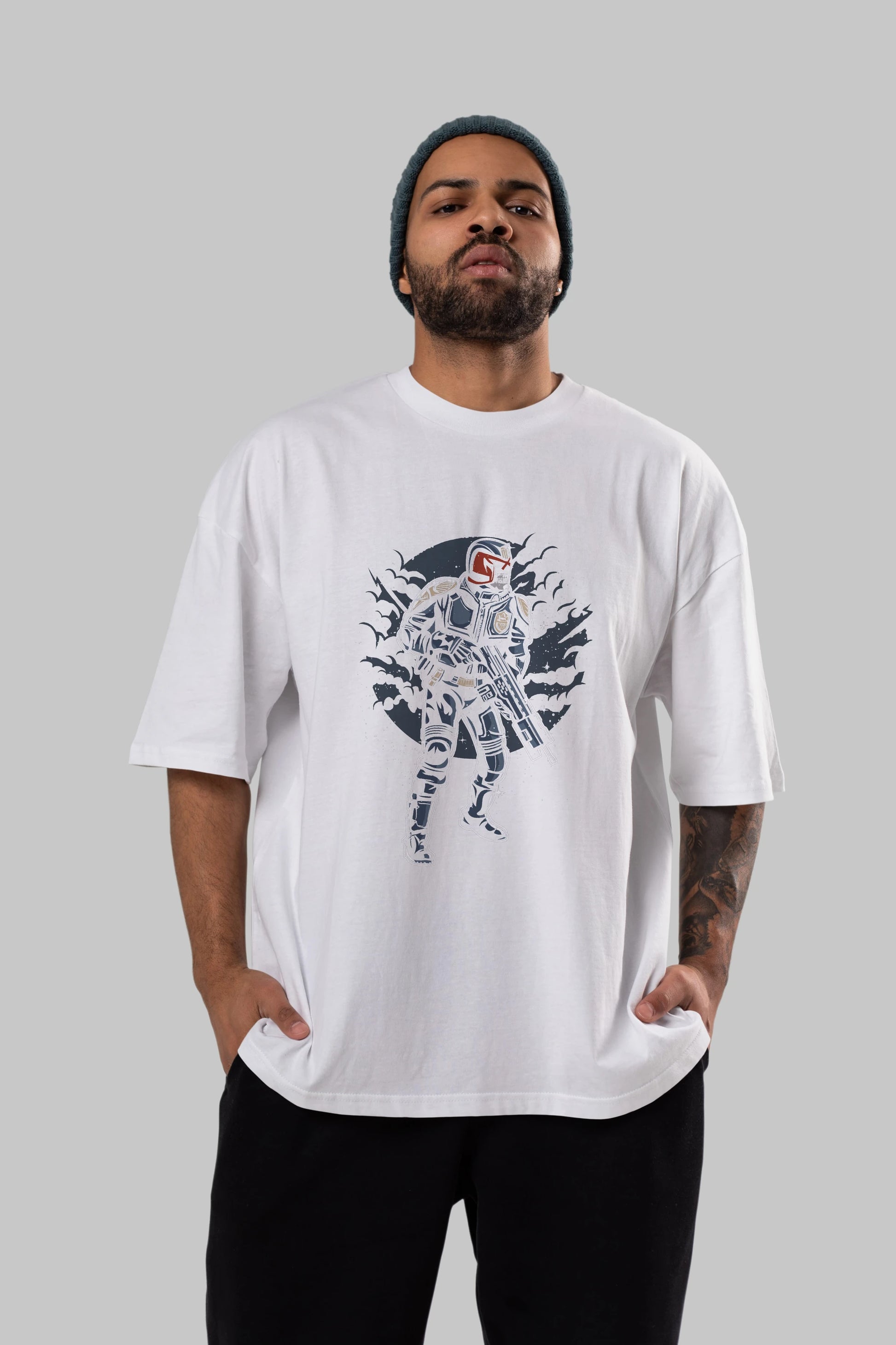 Judge Skull Ön Baskılı Oversize t-shirt Erkek Kadın Unisex %100 Pamuk tişort