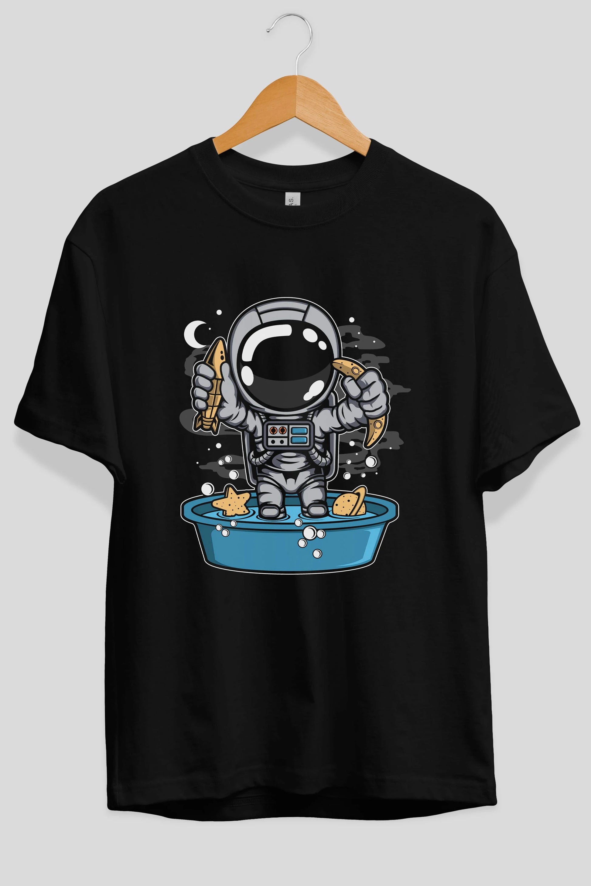Astronaut Bath Tub Ön Baskılı Oversize t-shirt Erkek Kadın Unisex