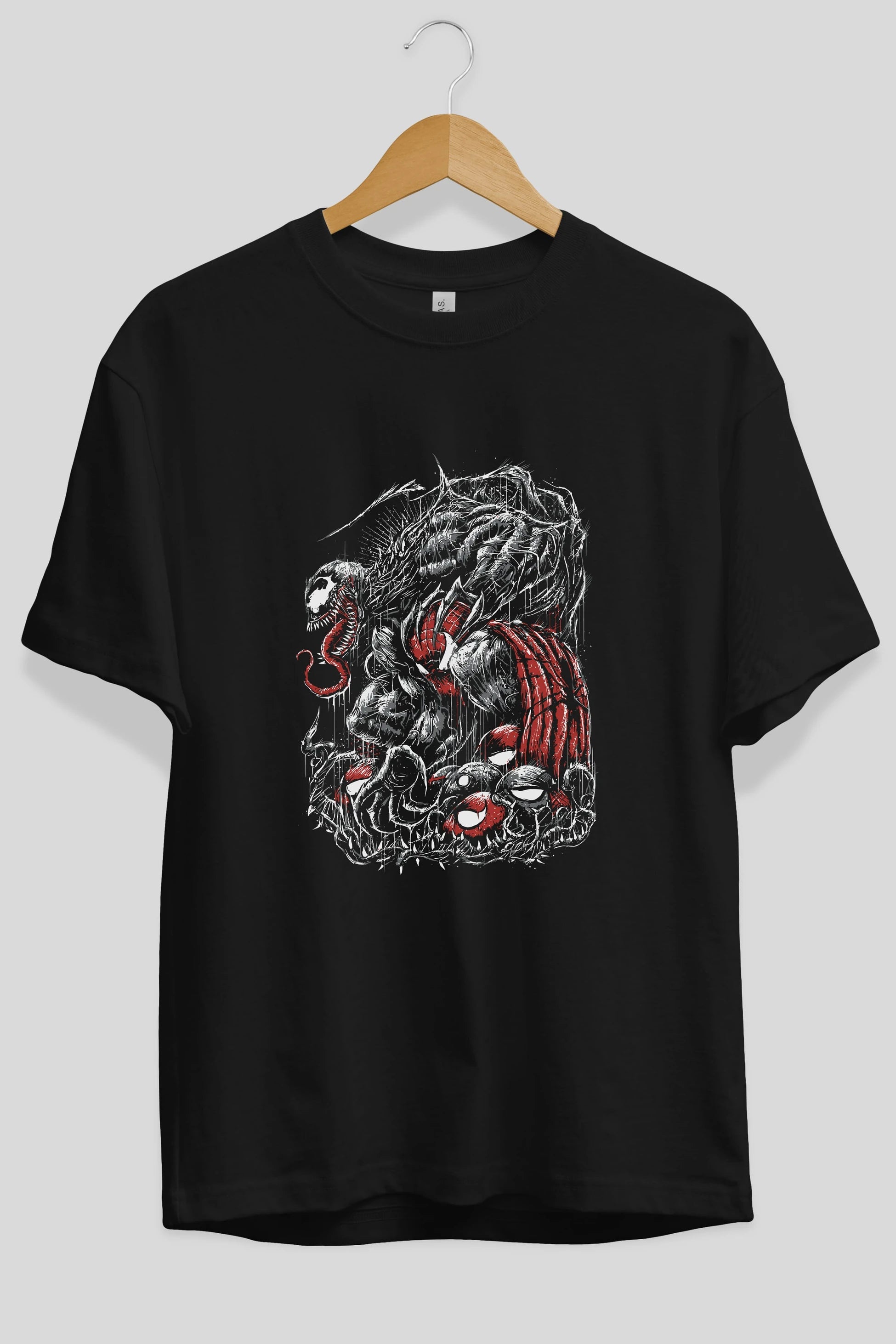 Venom (14) Ön Baskılı Oversize t-shirt Erkek Kadın Unisex %100 Pamuk Bisiklet Yaka tişort