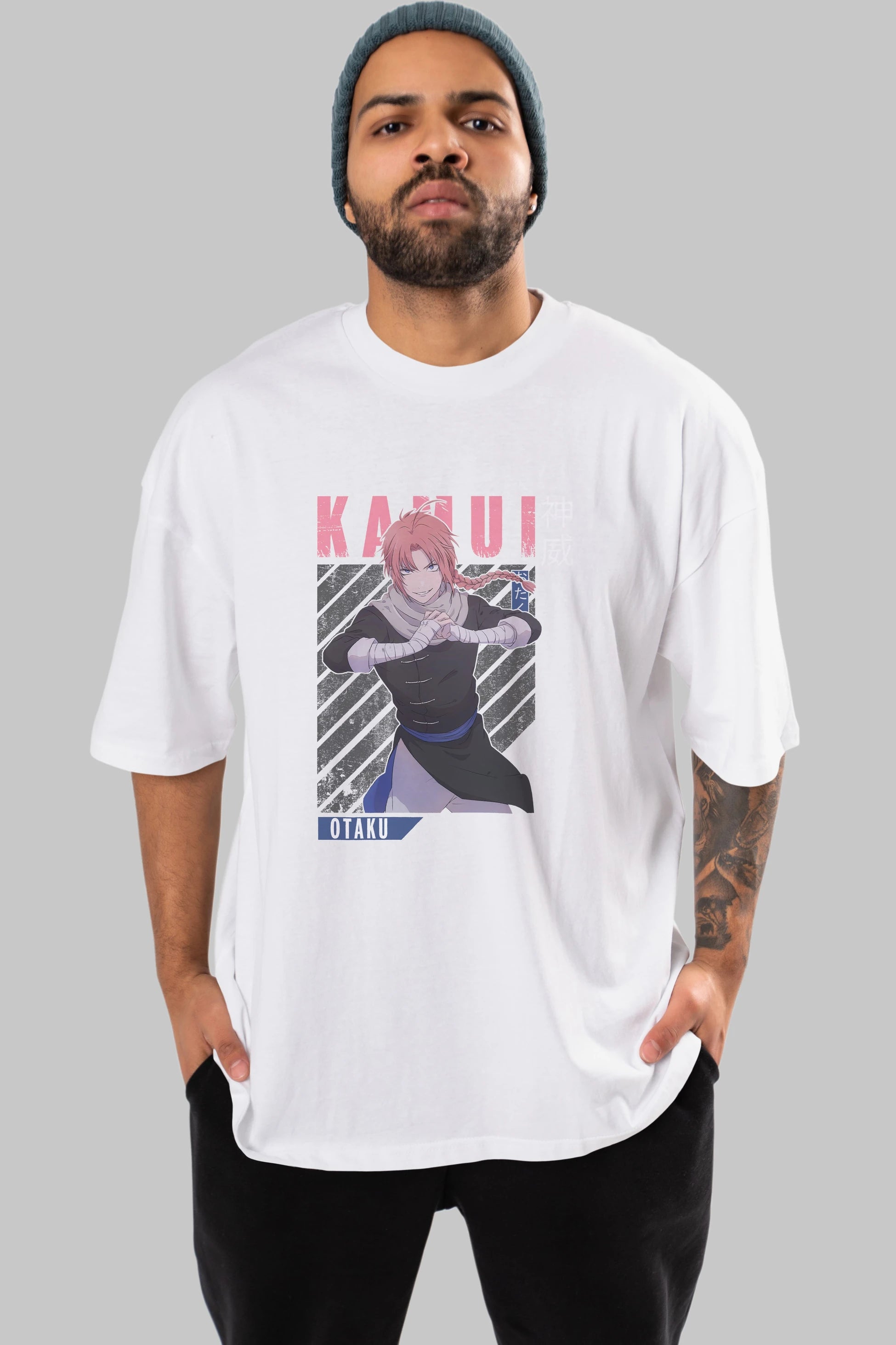 Kamui GINTAMA Anime Ön Baskılı Oversize t-shirt %100 pamuk Erkek Kadın Unisex