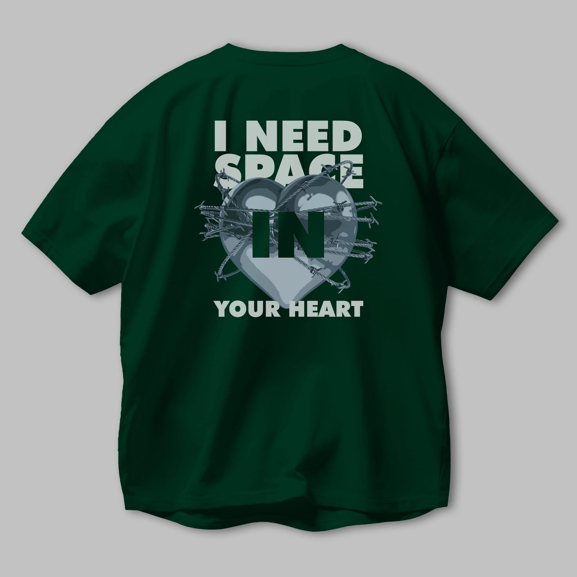 I Need Space Your Heart Arka Baskılı Oversize t-shirt Erkek Kadın Unisex