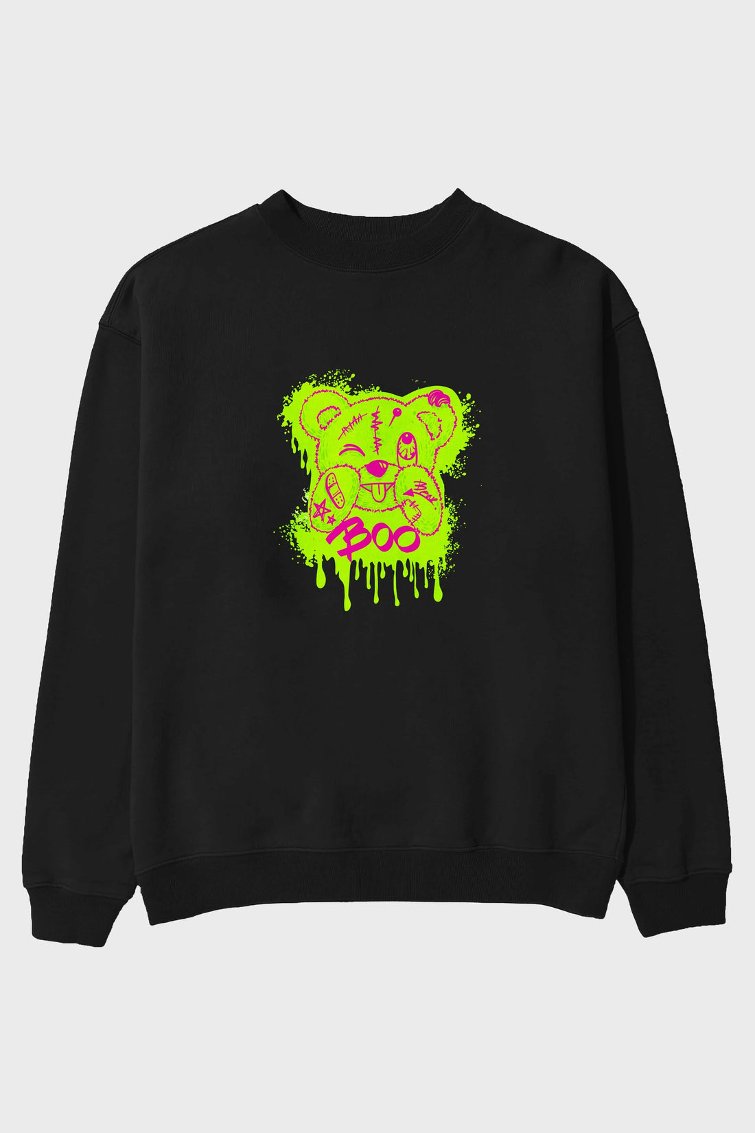 Boo  Bear Ön Baskılı Oversize Sweatshirt Erkek Kadın Unisex
