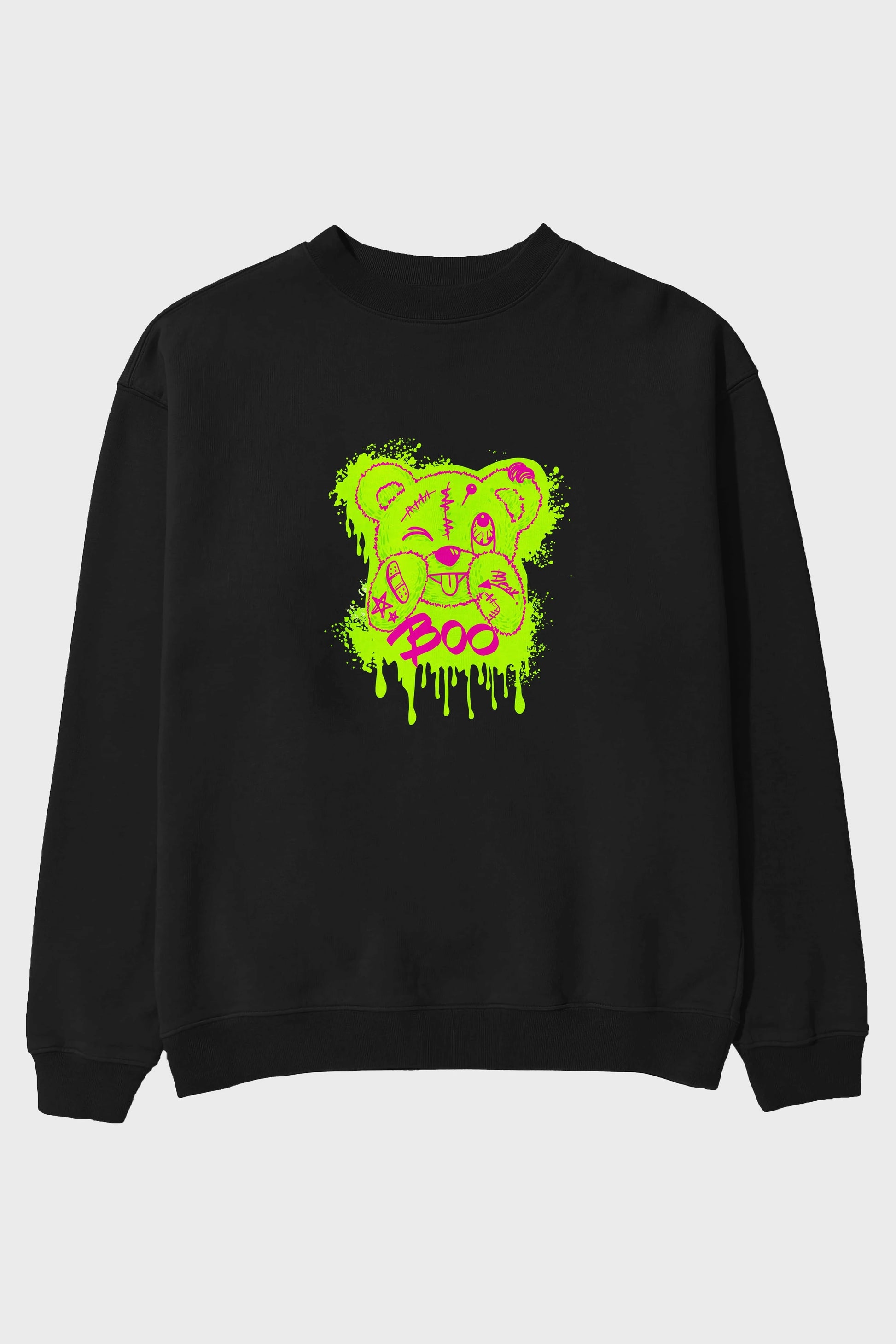 Boo  Bear Ön Baskılı Oversize Sweatshirt Erkek Kadın Unisex