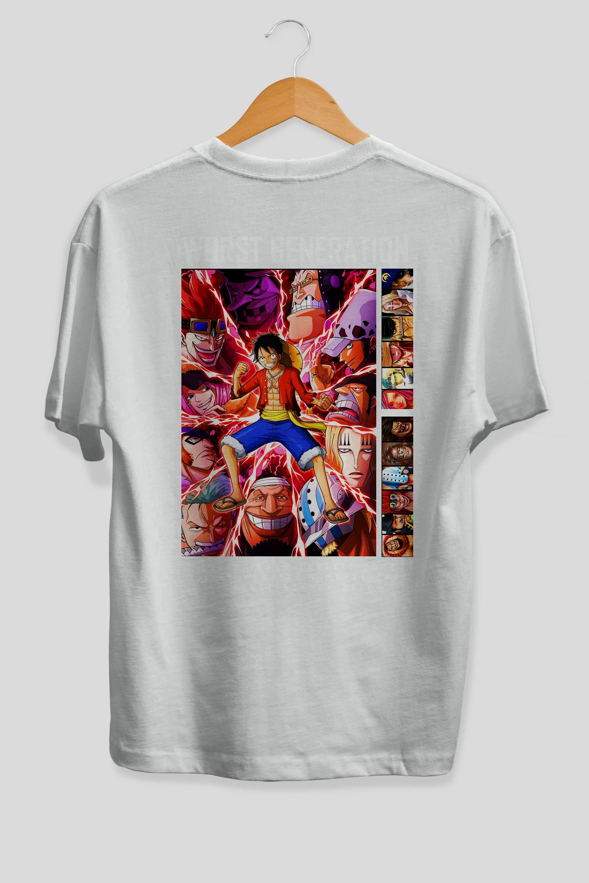 Worst Generation Anime Arka Baskılı Oversize t-shirt Erkek Kadın Unisex %100 pamuk tişort