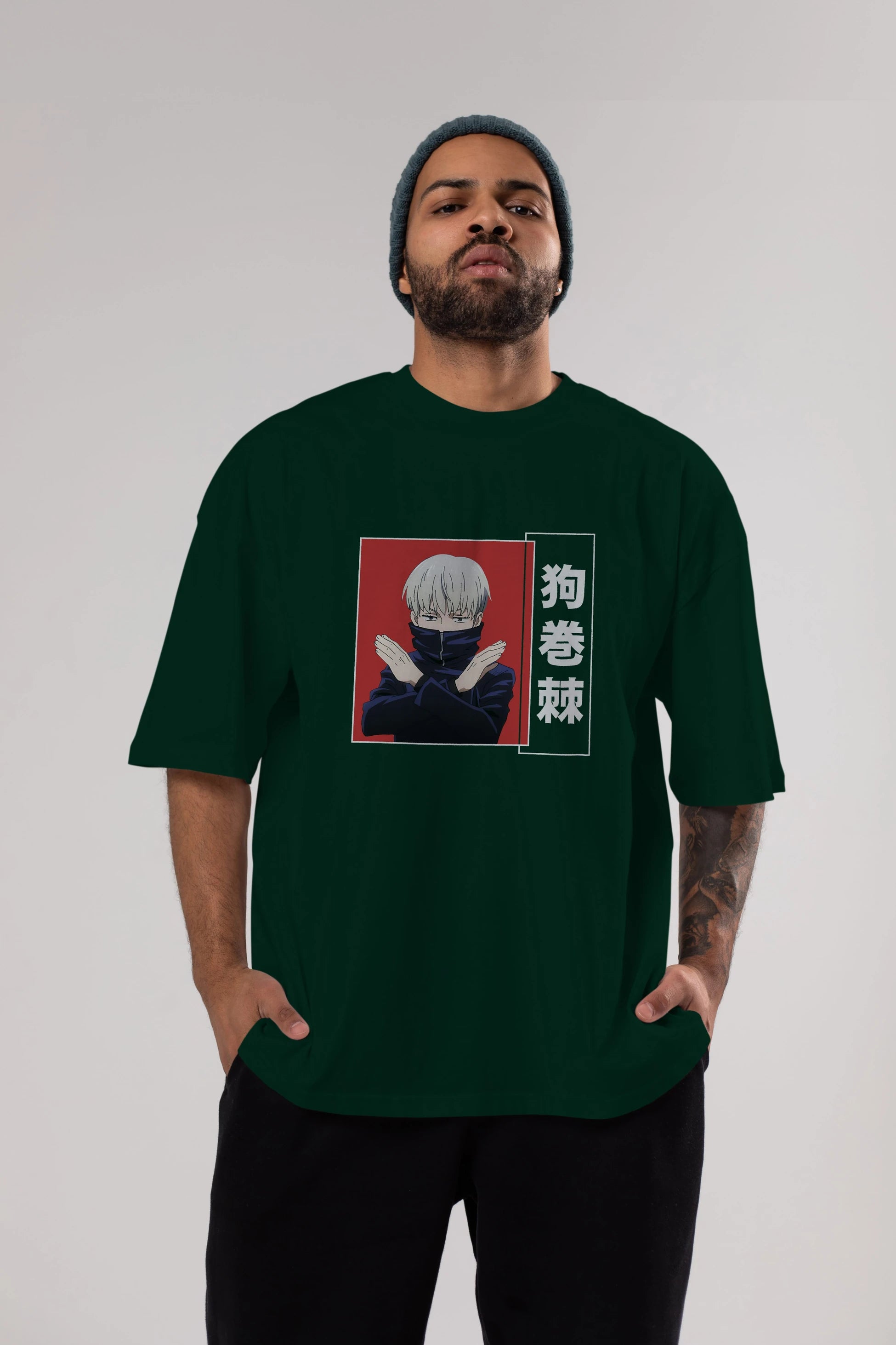 Toge Inumaki Anime Ön Baskılı Oversize t-shirt %100 pamuk Erkek Kadın Unisex
