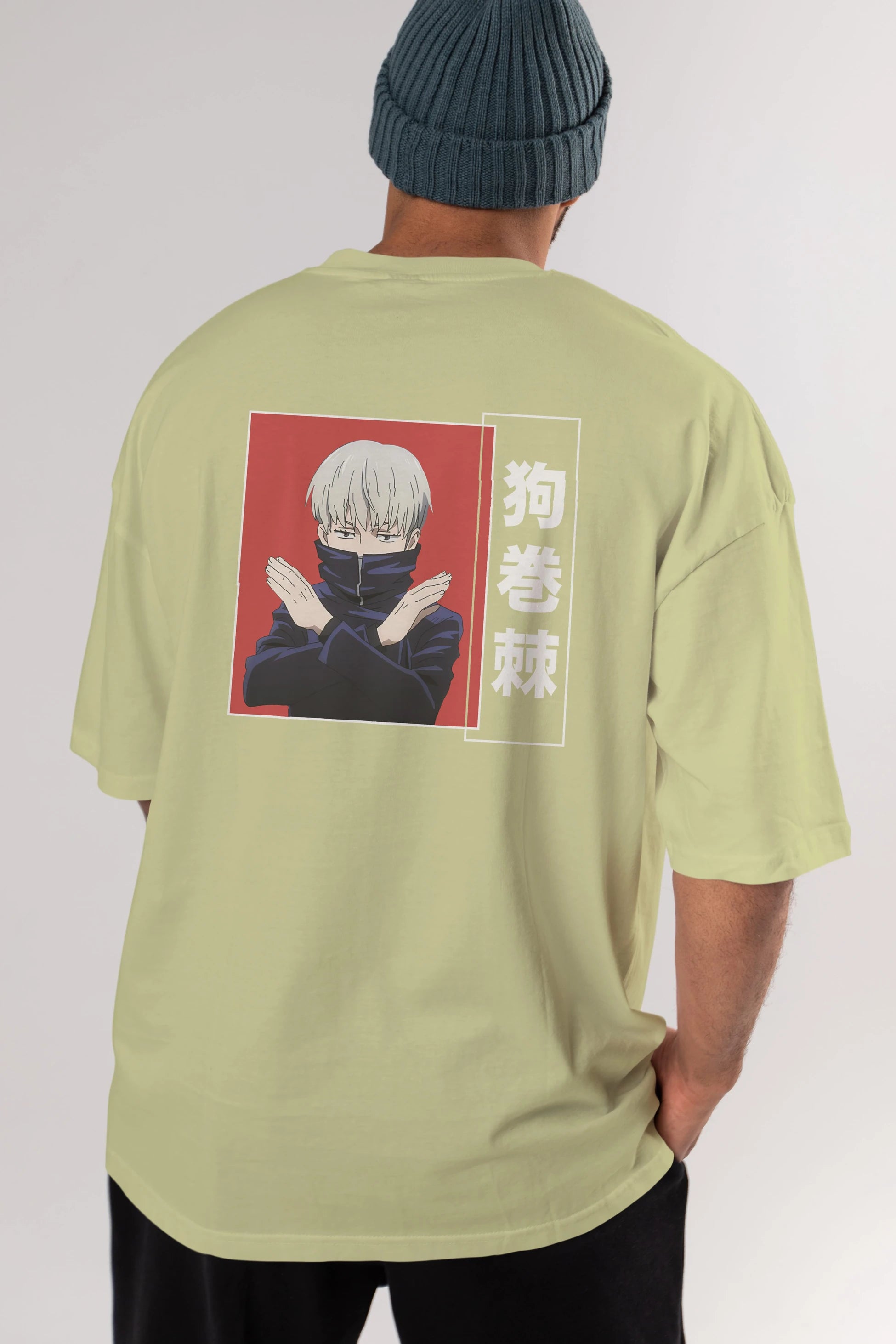 Toge Inumaki Anime Arka Baskılı Oversize t-shirt Erkek Kadın Unisex