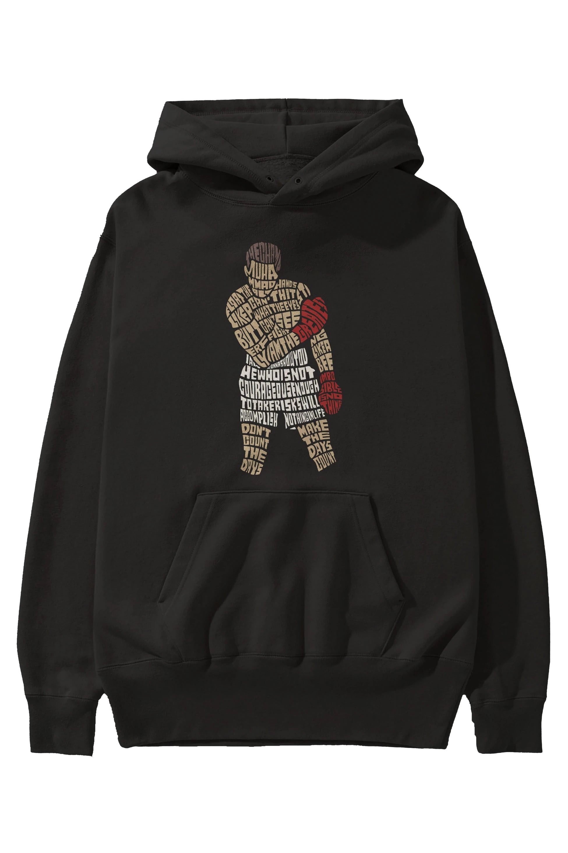 The Champ Muhammad Ali Ön Baskılı Hoodie Oversize Kapüşonlu Sweatshirt Erkek Kadın Unisex