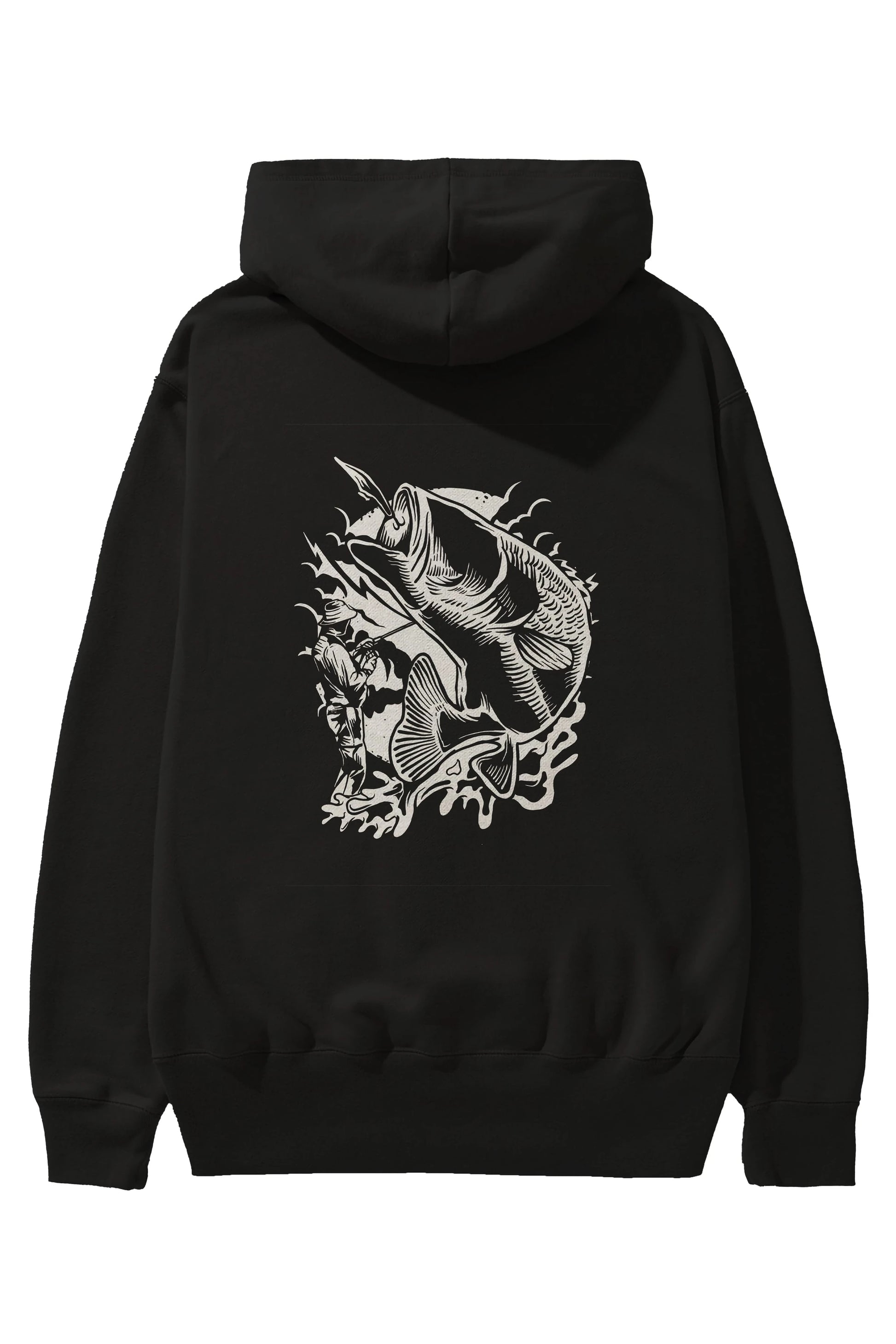 Fisherman Arka Baskılı Hoodie Oversize Kapüşonlu Sweatshirt Erkek Kadın Unisex