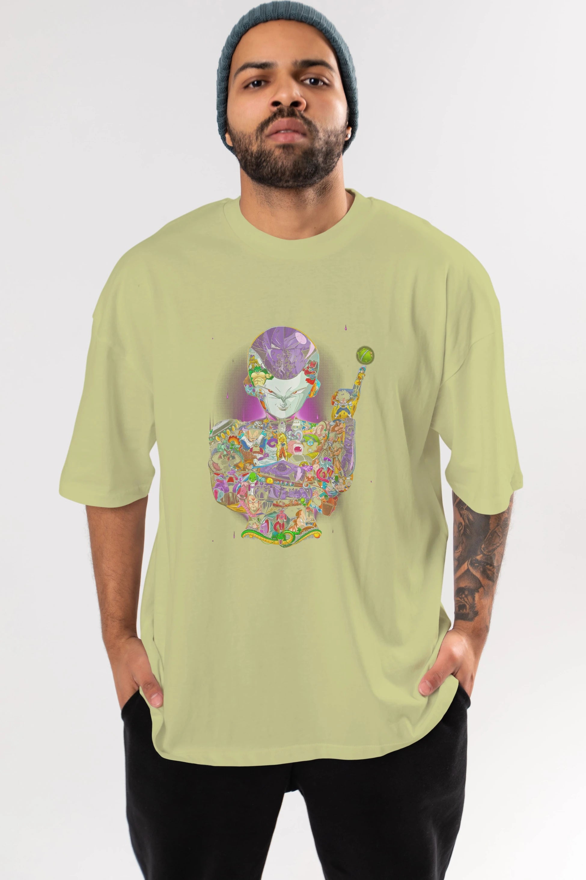 DRAGON BALL ART (4) Anime Ön Baskılı Oversize t-shirt %100 pamuk Erkek Kadın Unisex