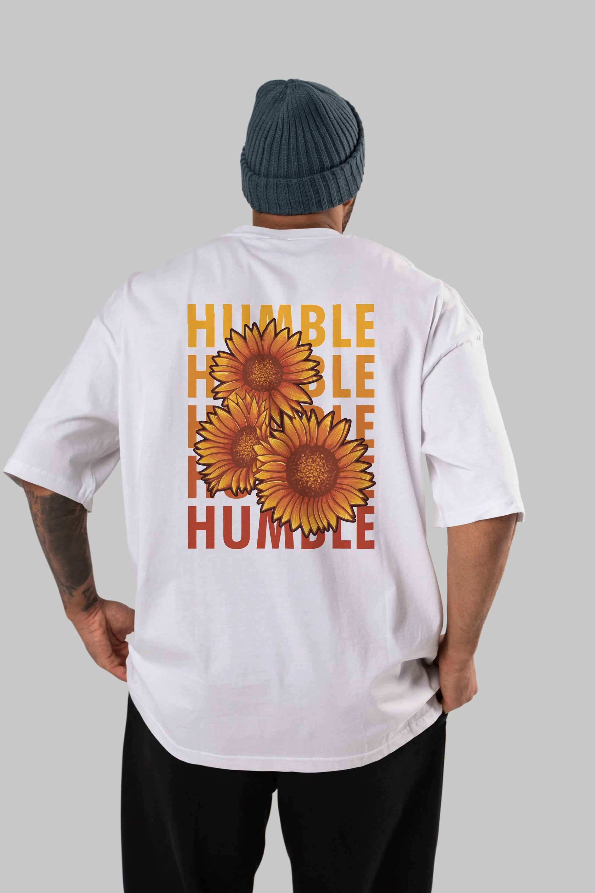 Humble 2 Arka Baskılı Oversize t-shirt Erkek Kadın Unisex