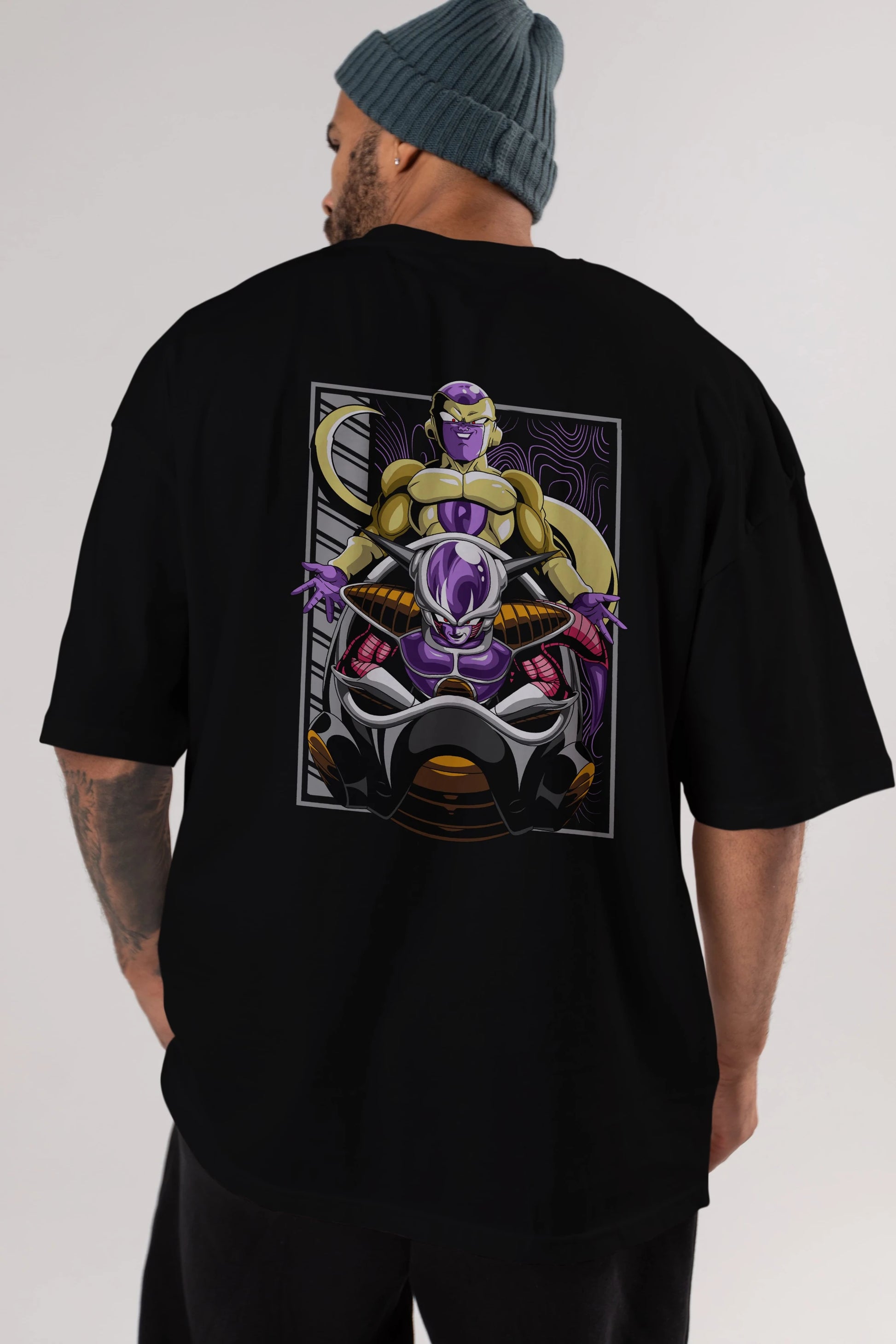 DragonBall Freezer Anime Arka Baskılı Oversize t-shirt Erkek Kadın Unisex