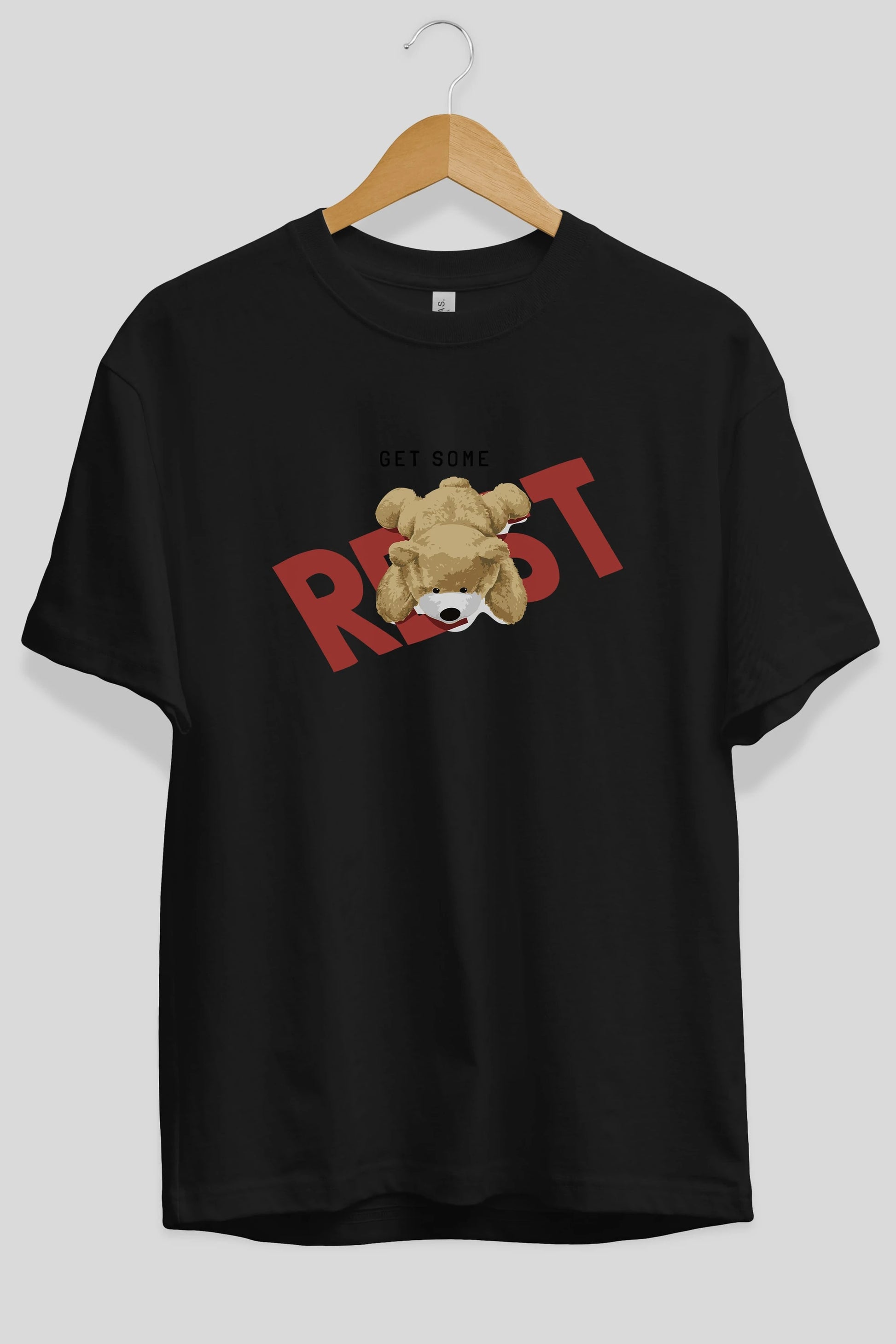 Teddy Bear Rest Ön Baskılı Oversize t-shirt Erkek Kadın Unisex %100 Pamuk