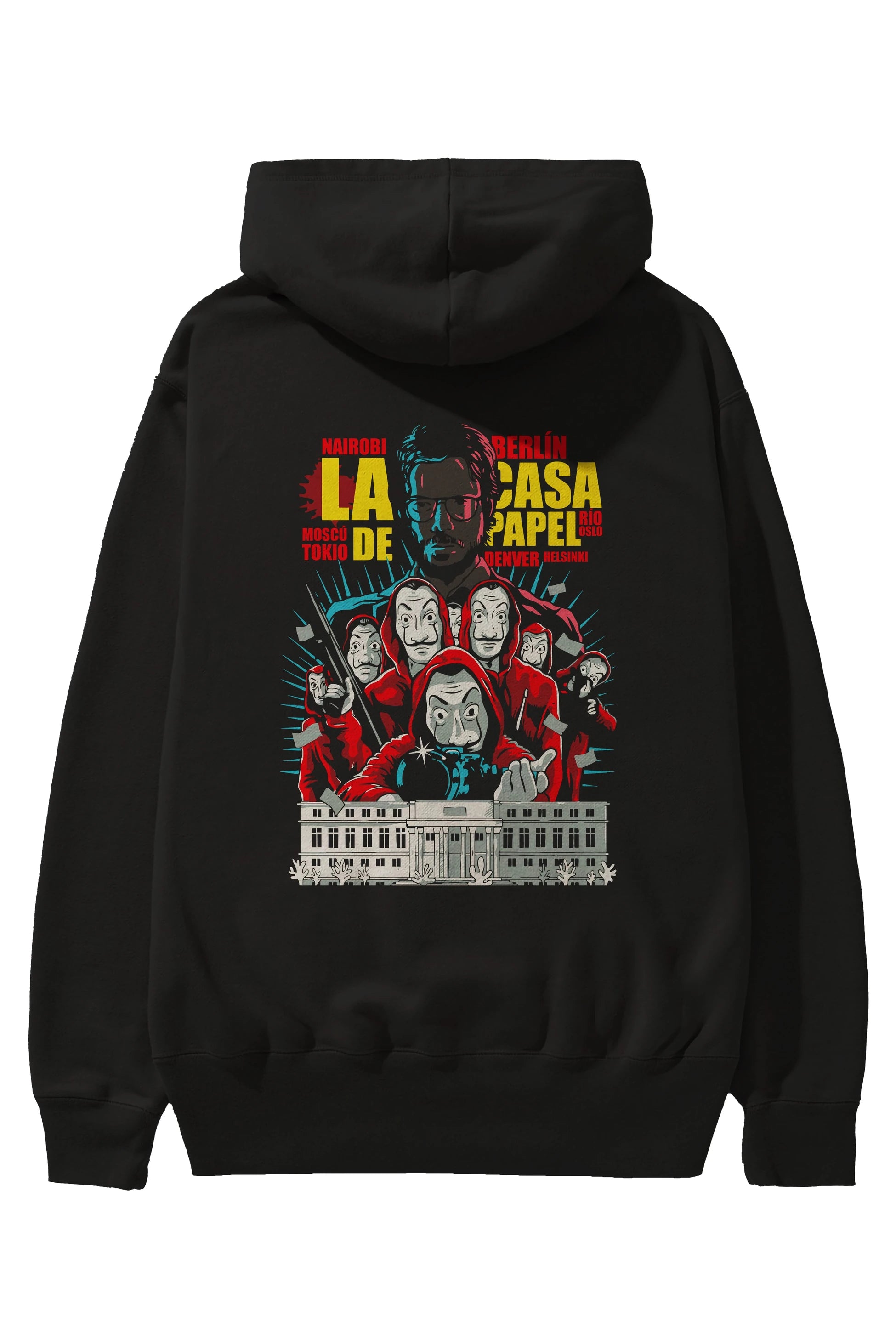 La Casa De Papel (6) Arka Baskılı Hoodie Oversize Kapüşonlu Sweatshirt Erkek Kadın Unisex