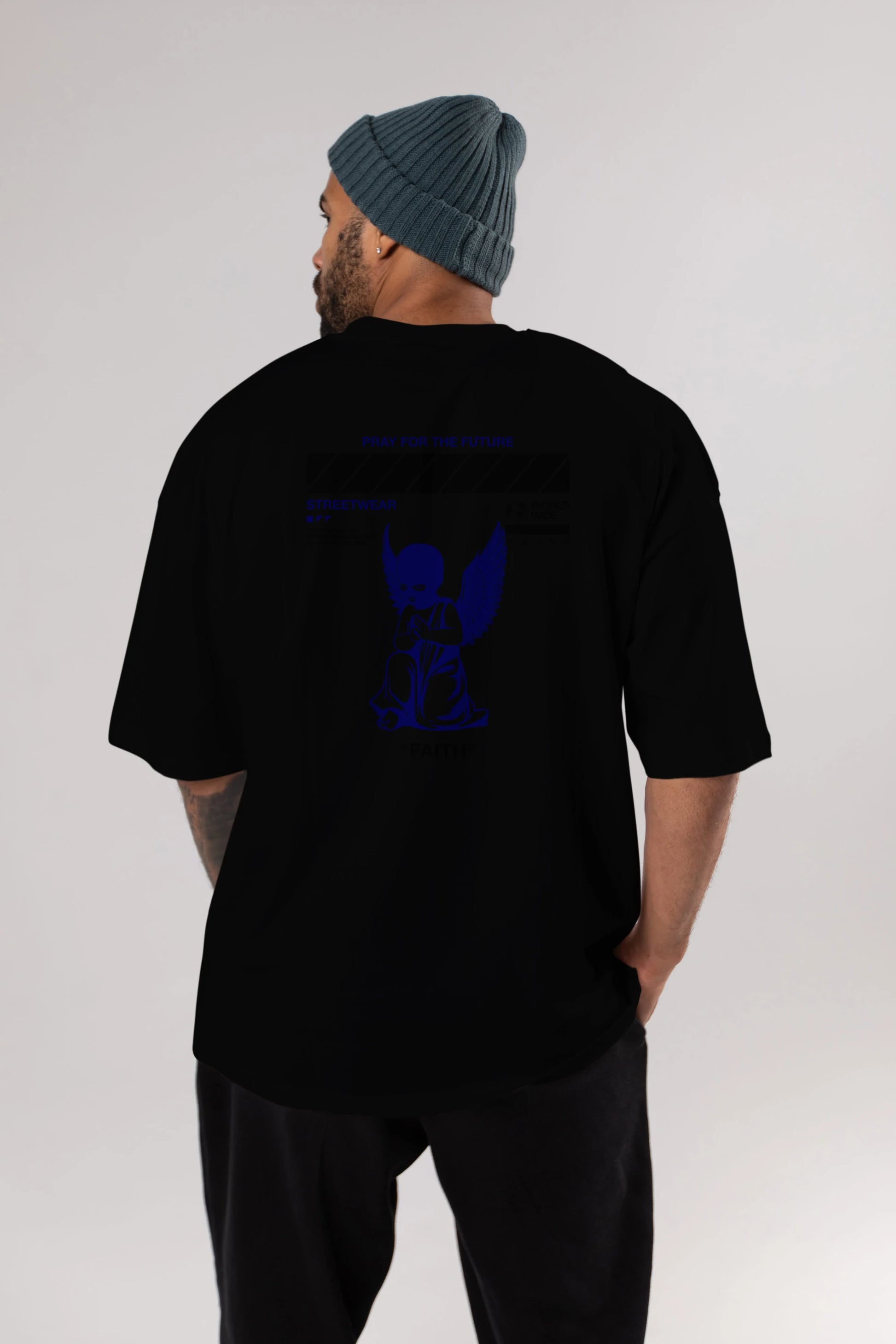 Pray for The Future Arka Baskılı Oversize t-shirt Erkek Kadın Unisex