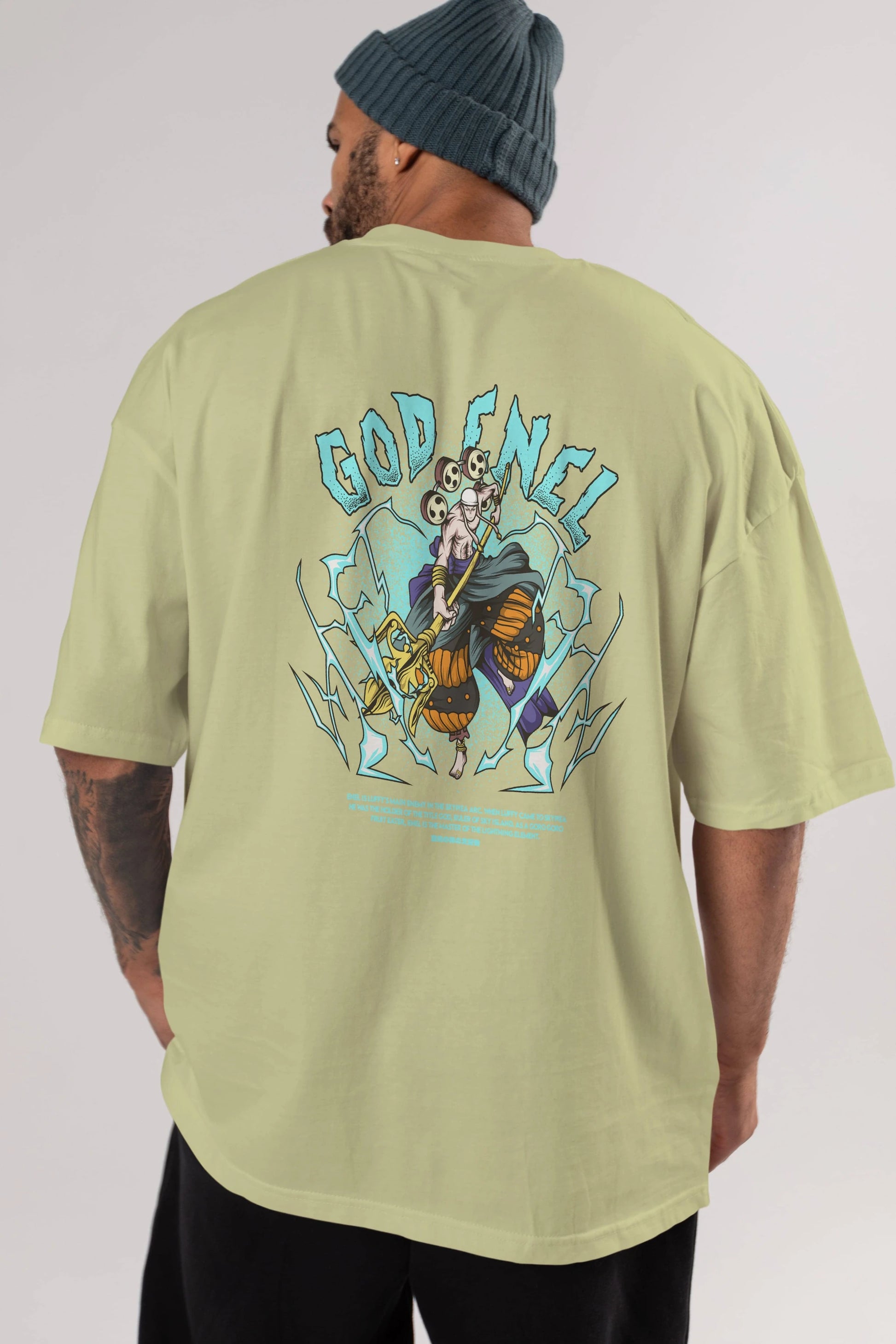 Eneru Anime Arka Baskılı Oversize t-shirt Erkek Kadın Unisex
