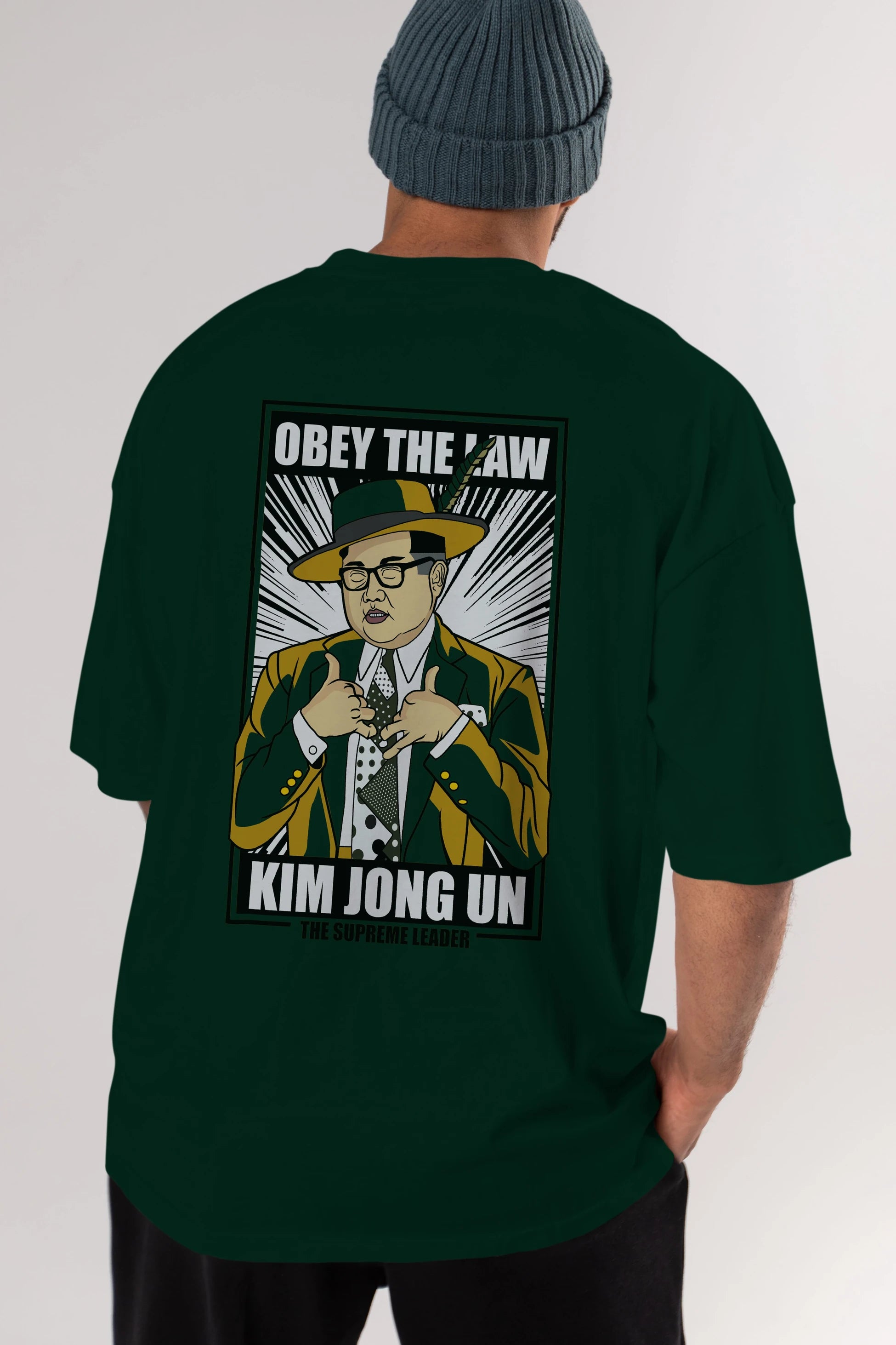 The Mask Jong Un Arka Baskılı Oversize t-shirt Erkek Kadın Unisex %100 Pamuk tişort