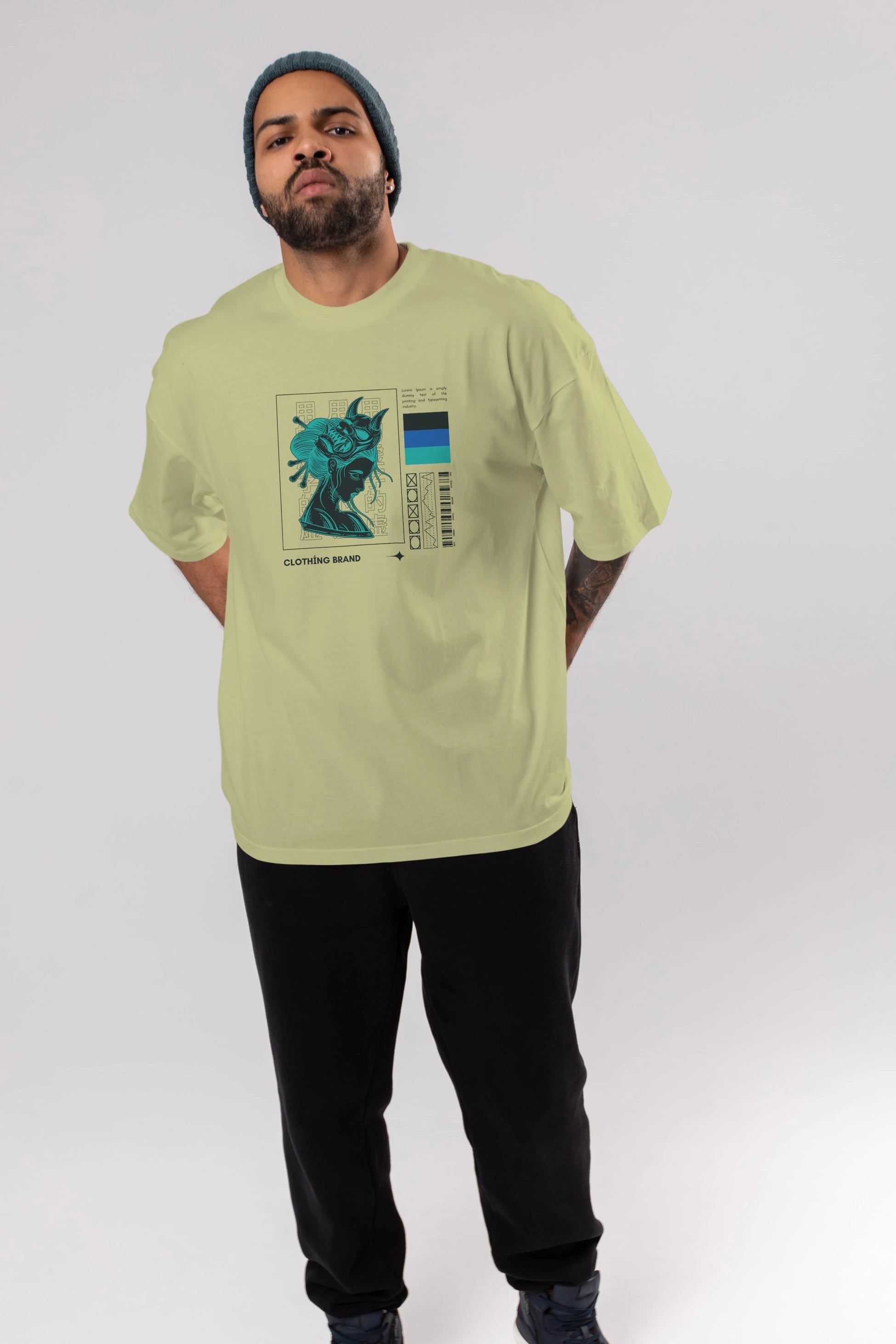 Hipster Japanese Style 2 Ön Baskılı Oversize t-shirt Erkek Kadın Unisex
