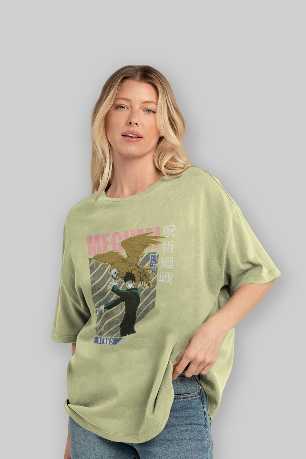 Megumi Fushiguro 2 Anime Ön Baskılı Oversize t-shirt %100 pamuk Erkek Kadın Unisex