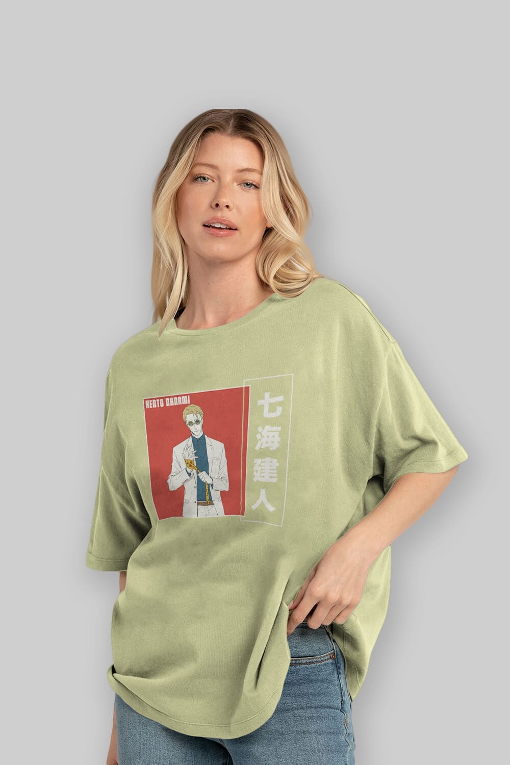 Kento Nanami 1 Anime Ön Baskılı Oversize t-shirt %100 pamuk Erkek Kadın Unisex