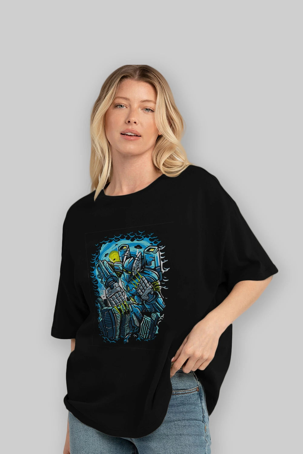 Destroy The City Ön Baskılı Oversize t-shirt Erkek Kadın Unisex %100 Pamuk tişort