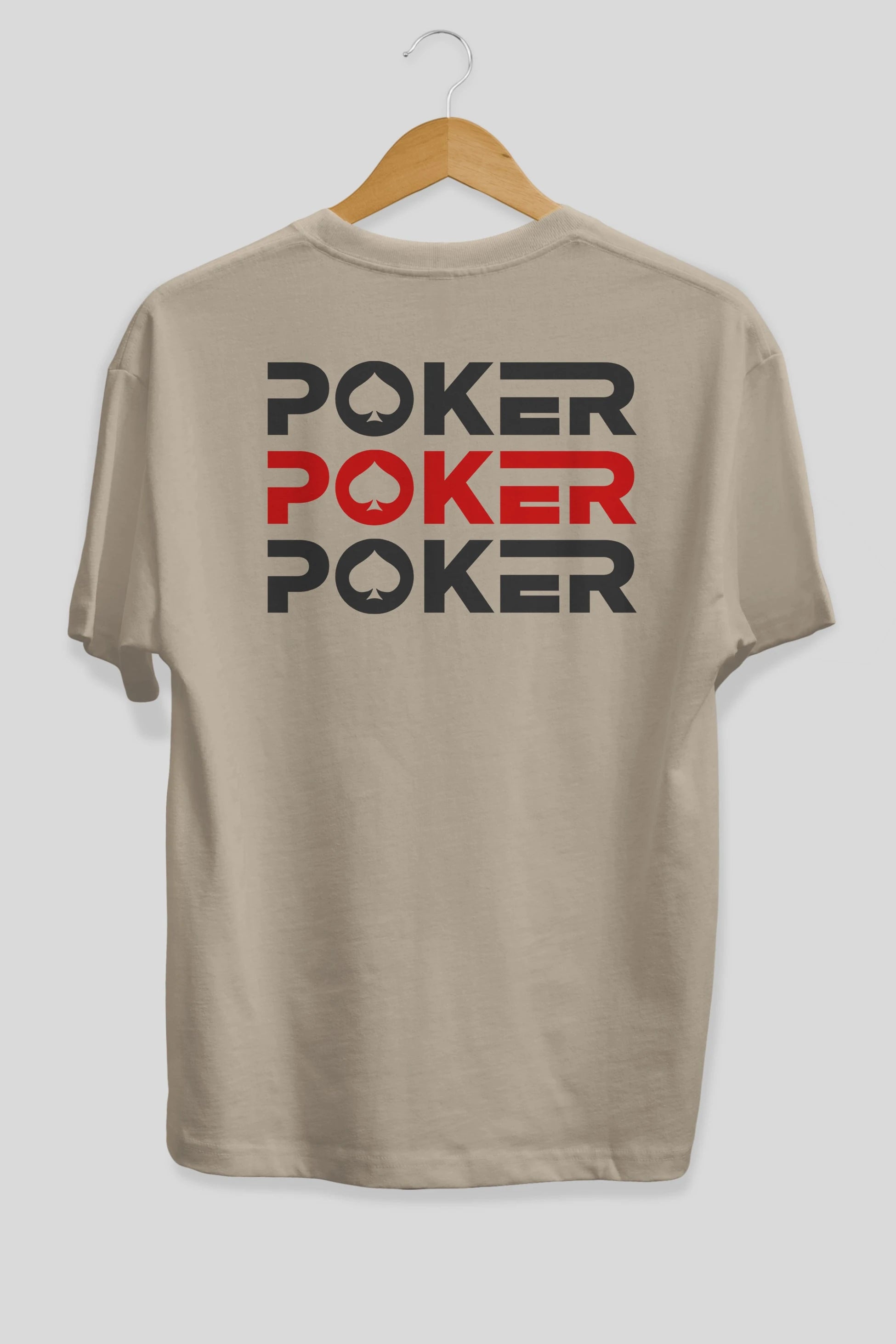 Poker Arka Baskılı Oversize t-shirt Erkek Kadın Unisex