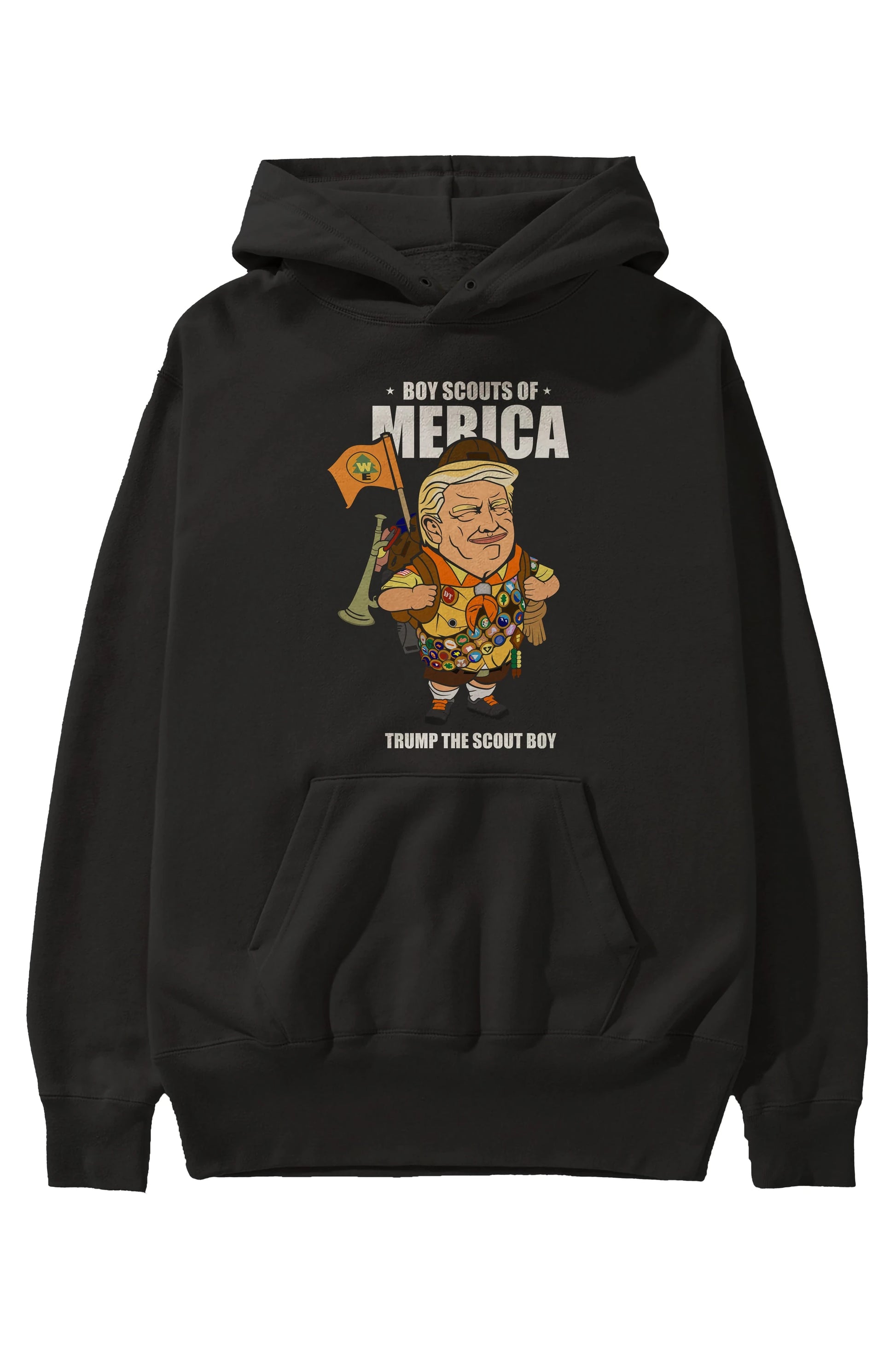Trump Scout Boy Ön Baskılı Hoodie Oversize Kapüşonlu Sweatshirt Erkek Kadın Unisex