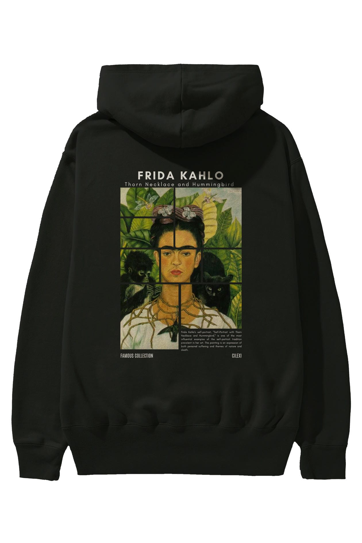 Frida Kahlo Arka Baskılı Hoodie Oversize Kapüşonlu Sweatshirt Erkek Kadın