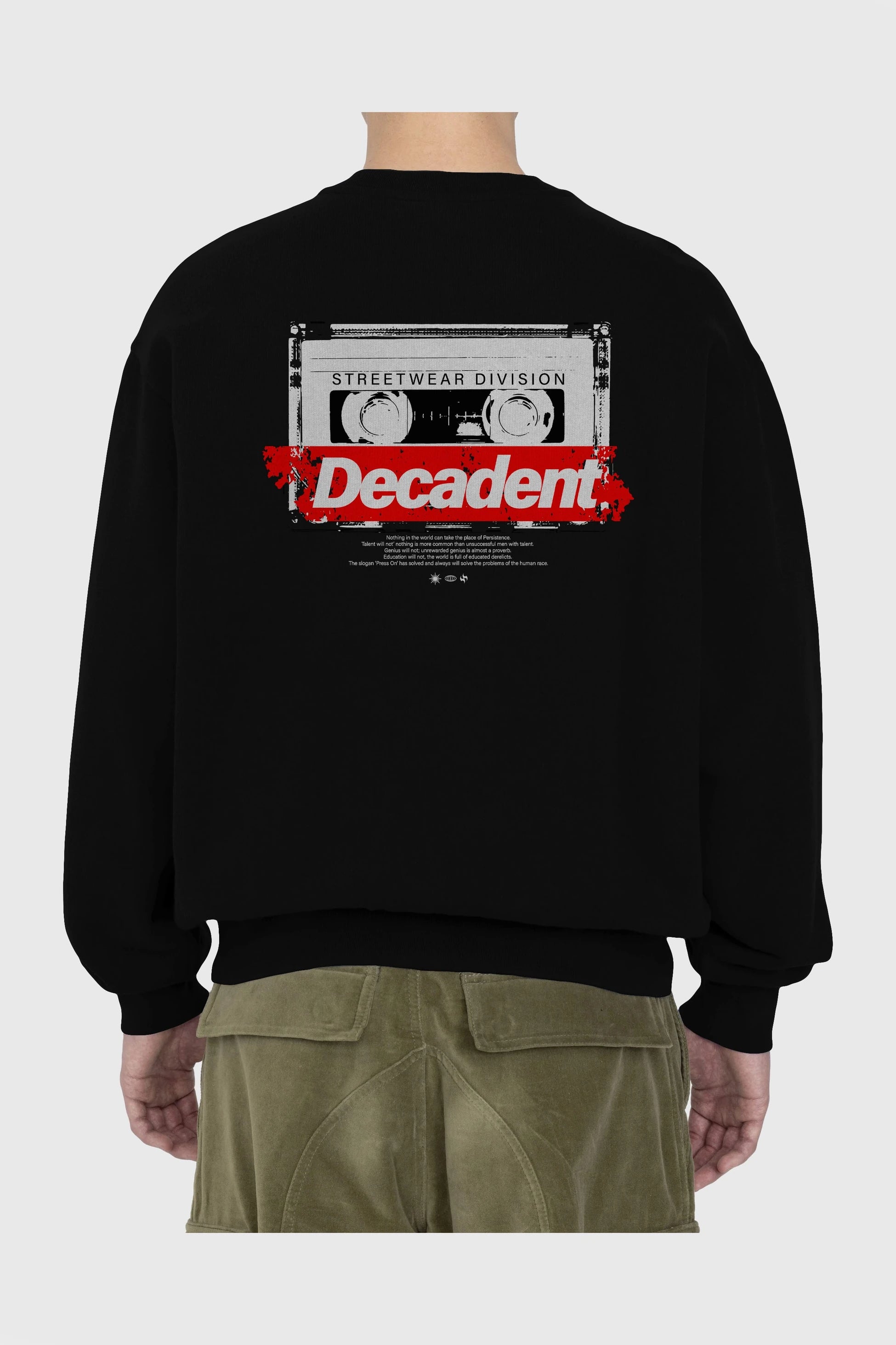 Decadent Arka Baskılı Oversize Sweatshirt Erkek Kadın Unisex