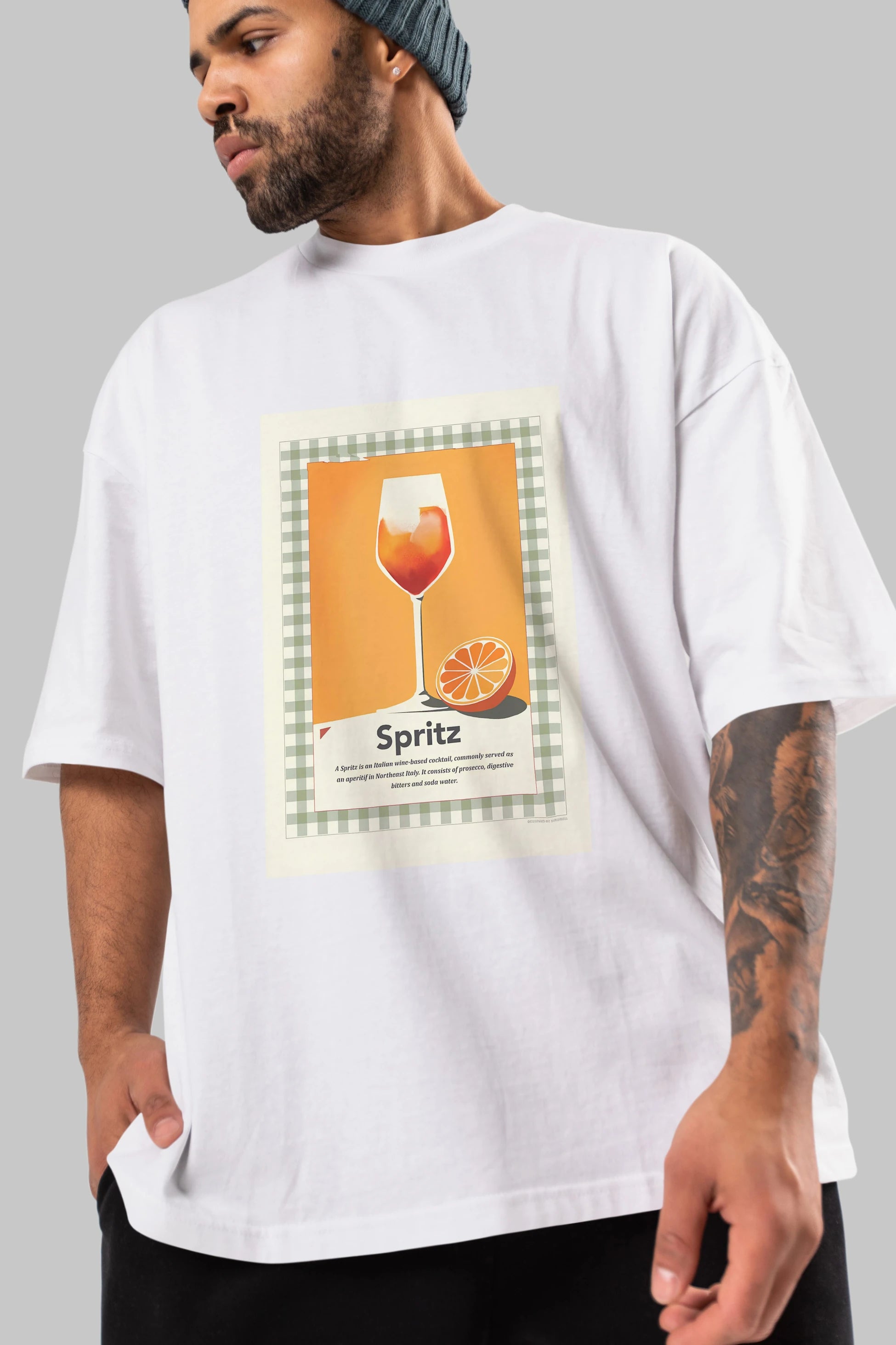 Aperol Spritz 5 Ön Baskılı Oversize t-shirt Erkek Kadın Unisex %100 Pamuk Bisiklet Yaka tişort