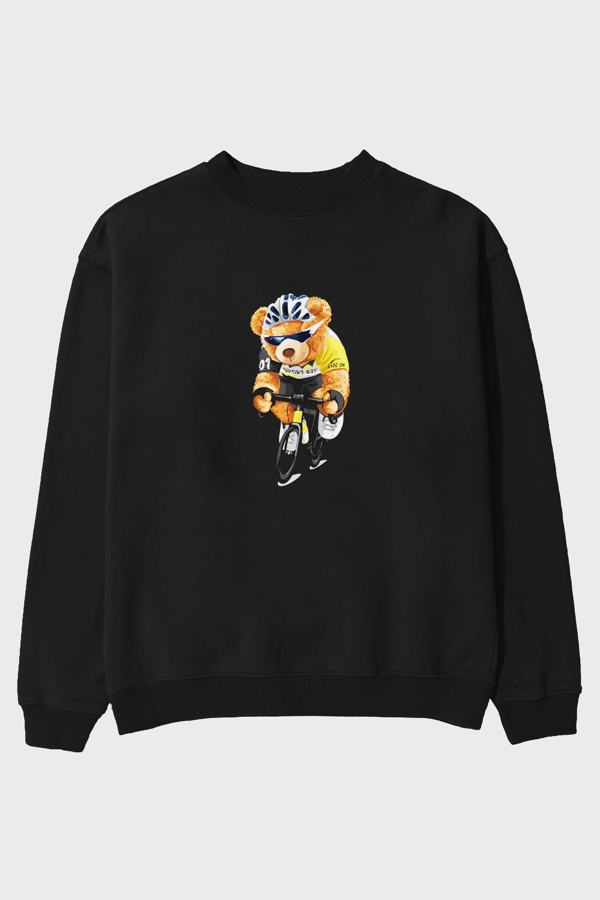 Teddy Bear Sport Boy Ön Baskılı Oversize Sweatshirt Erkek Kadın Unisex