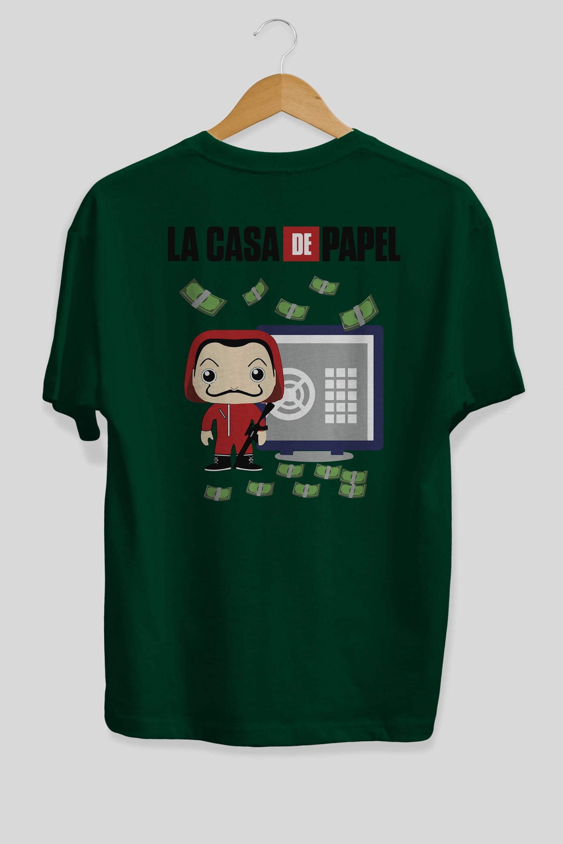 La Casa De Papel (4) Arka Baskılı Oversize t-shirt Erkek Kadın Unisex %100 Pamuk Bisiklet Yaka tişort