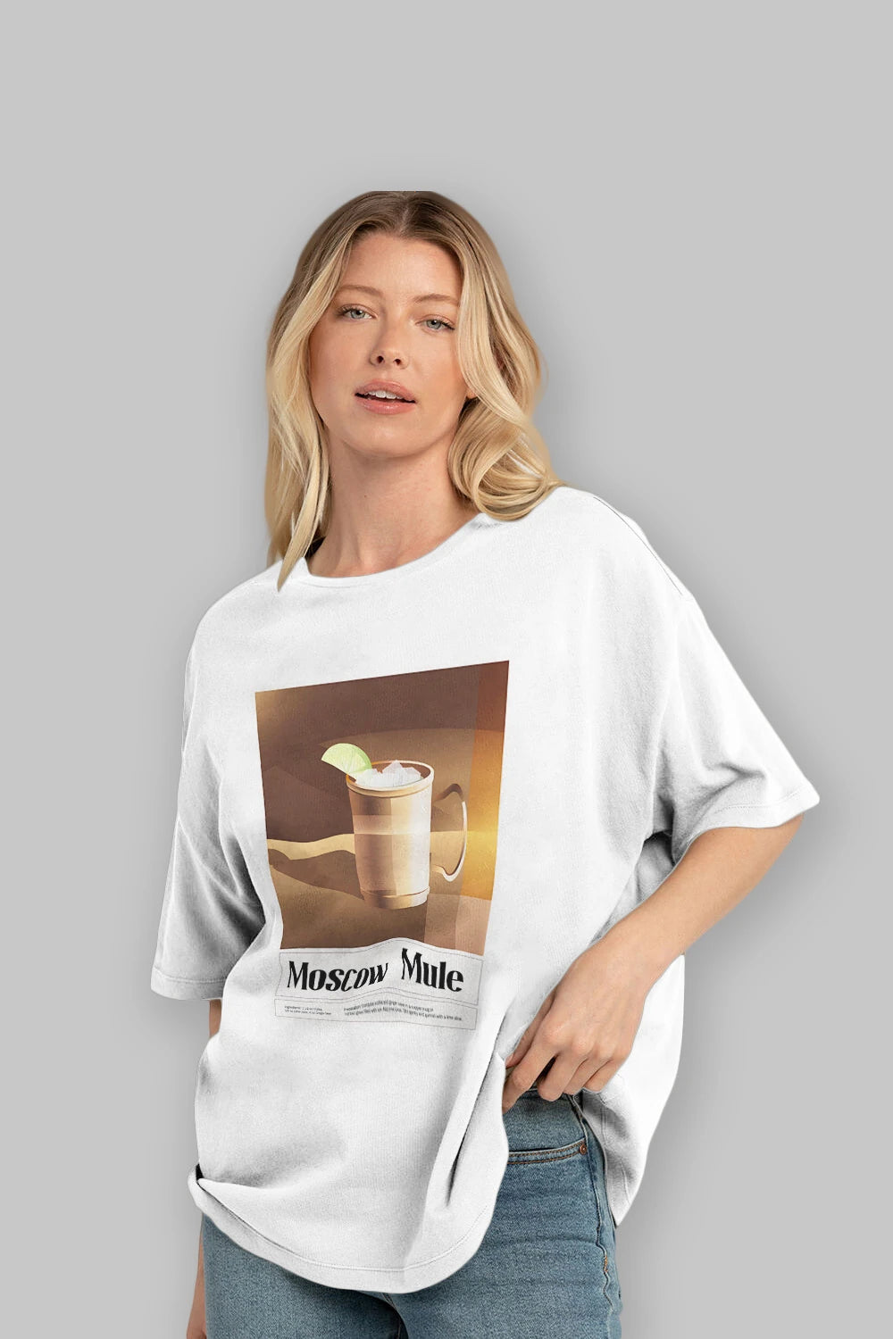Moscow Mule 3 Ön Baskılı Oversize t-shirt Erkek Kadın Unisex %100 Pamuk Bisiklet Yaka tişort