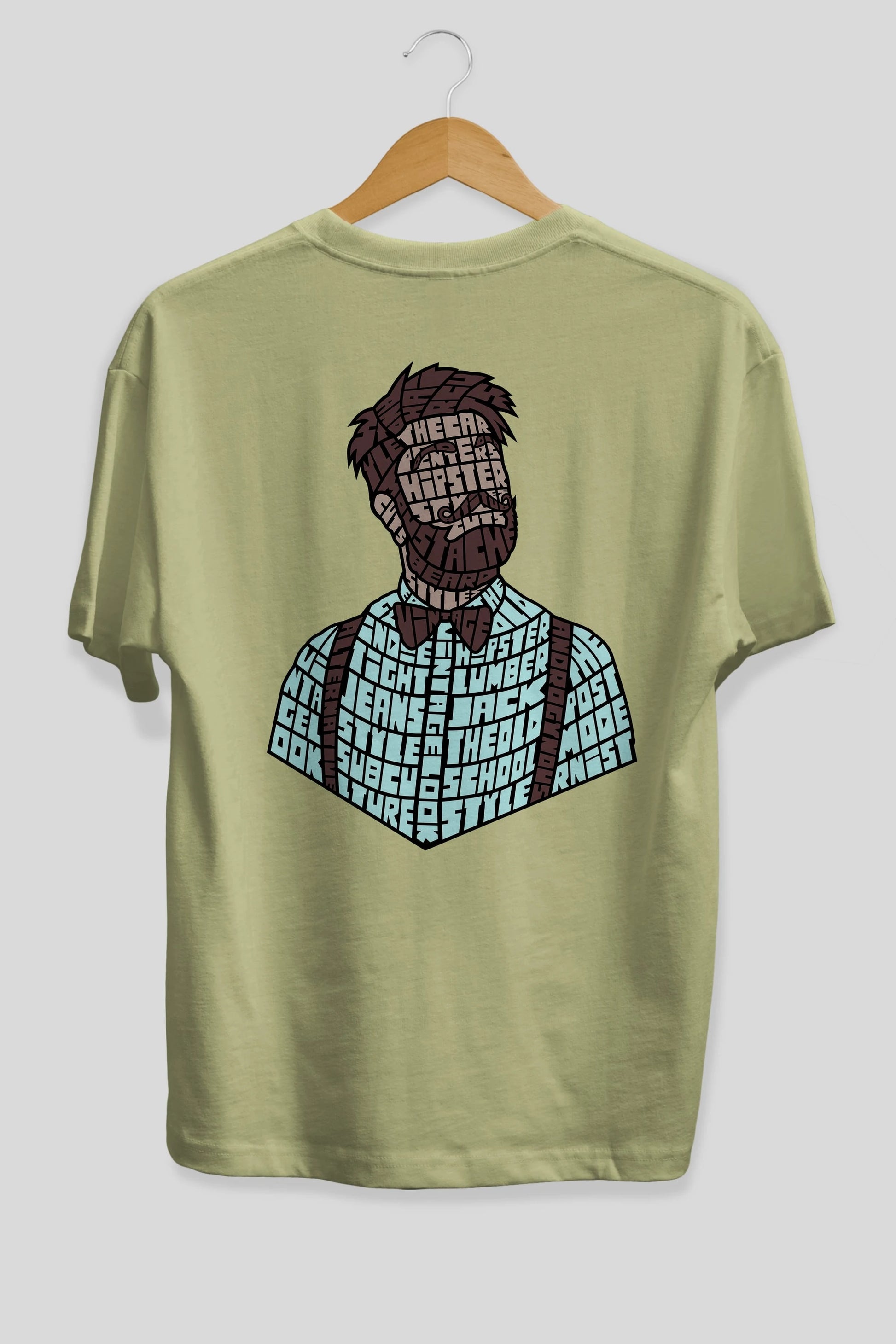 Hipster (2) Arka Baskılı Oversize t-shirt %100 pamuk Erkek Kadın Unisex