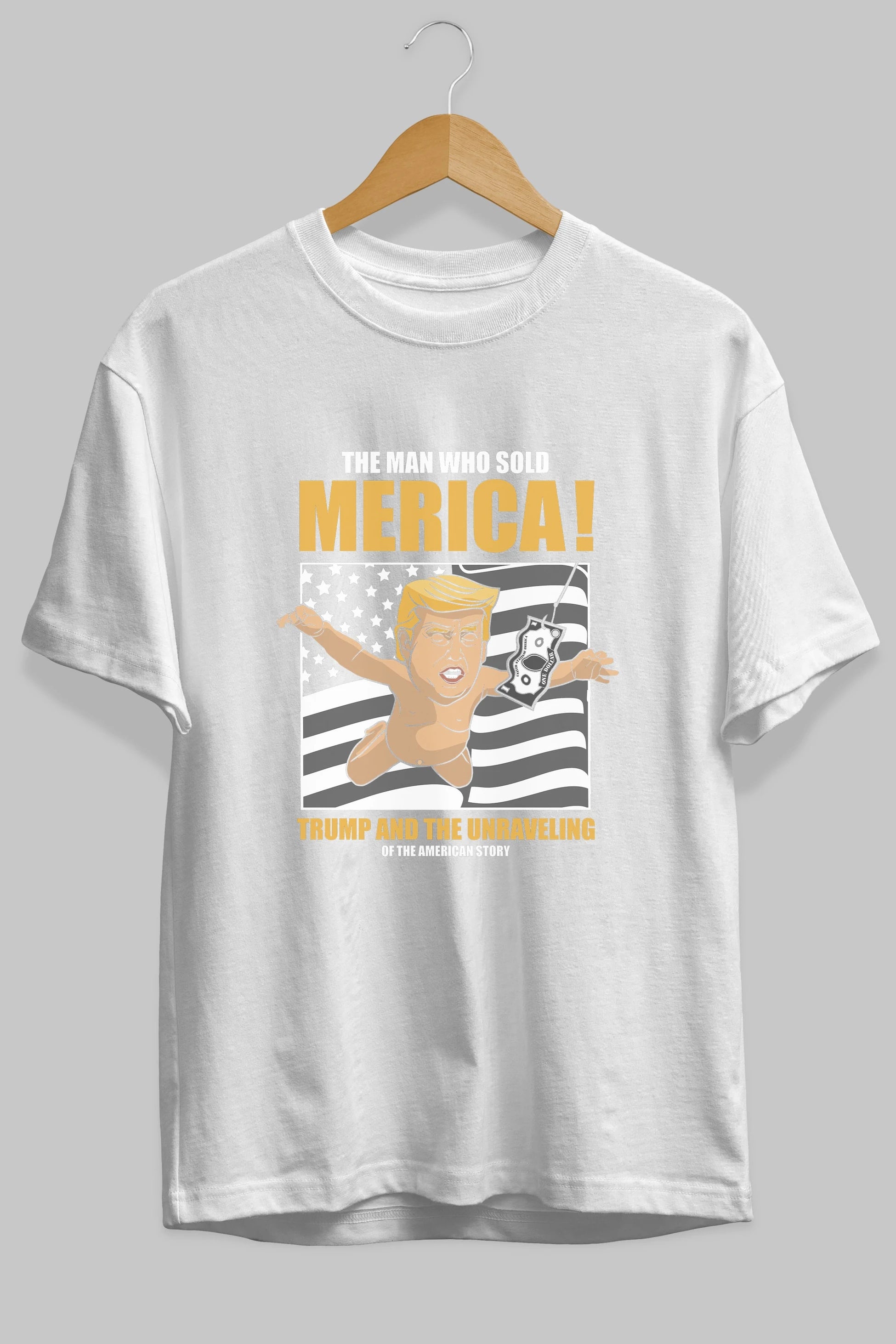 Trump Nirvana Ön Baskılı Oversize t-shirt Erkek Kadın Unisex %100 Pamuk tişort
