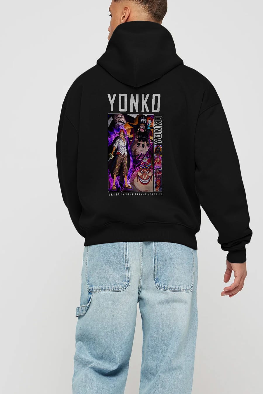 Yonko Anime Arka Baskılı Hoodie Oversize Kapüşonlu Sweatshirt Erkek Kadın Unisex