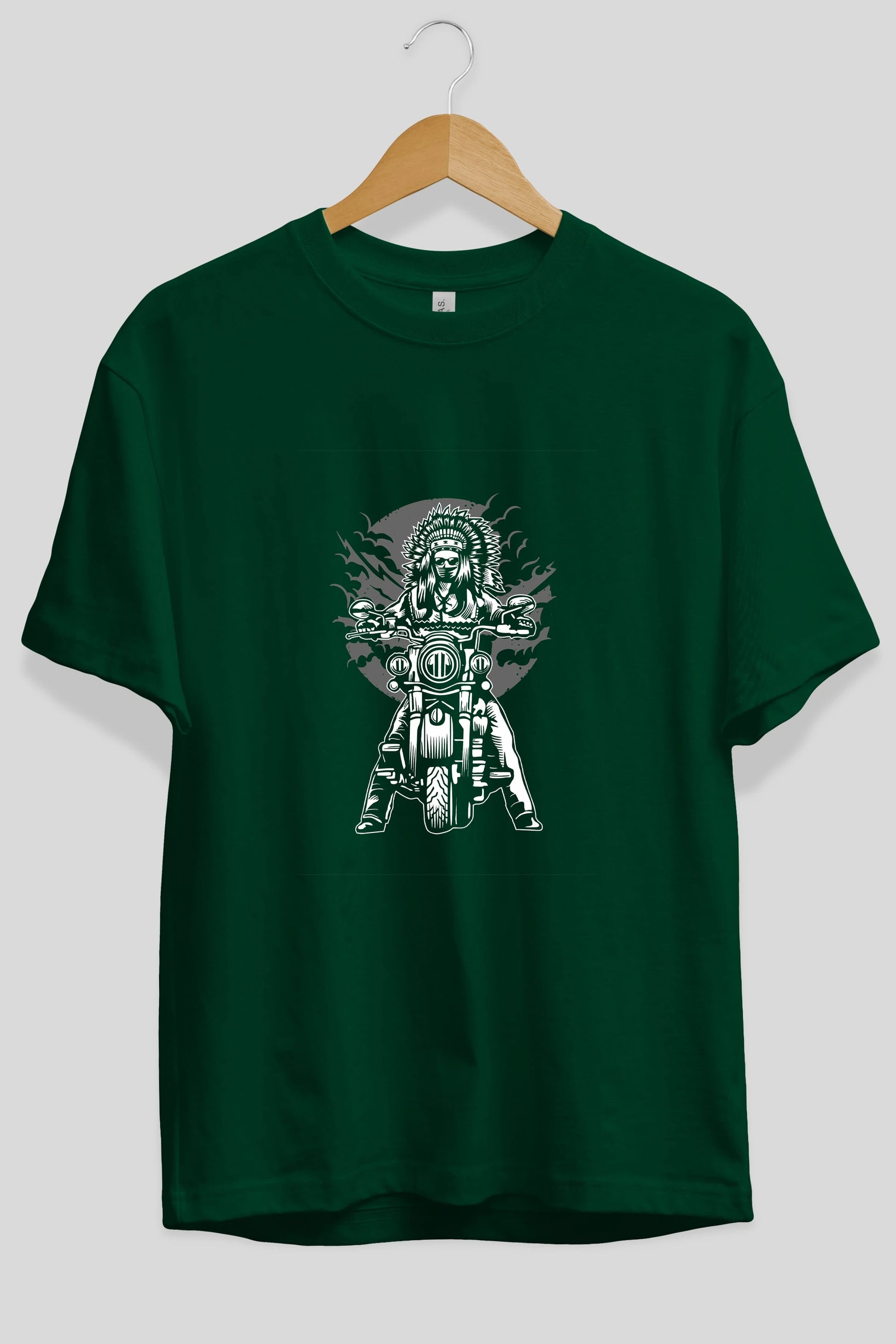 Indian Chief Motorcycle Ön Baskılı Oversize t-shirt Erkek Kadın Unisex %100 Pamuk tişort