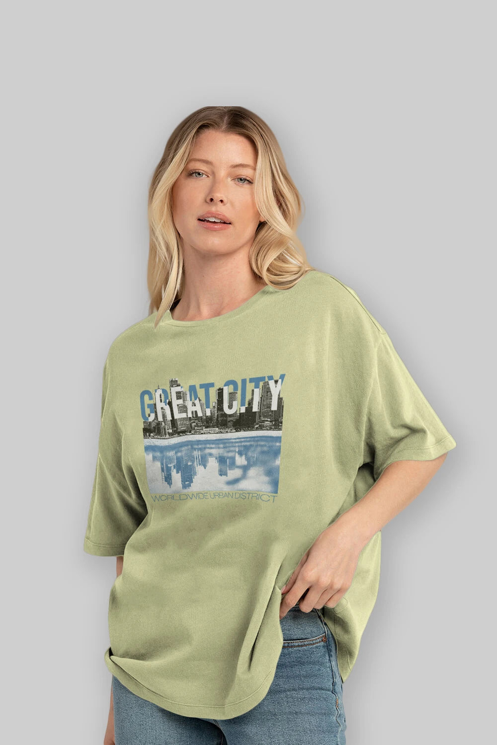 Great City Ön Baskılı Oversize t-shirt Erkek Kadın Unisex