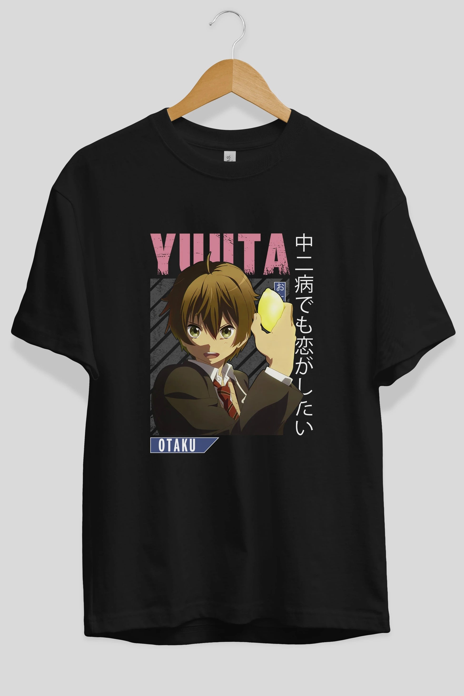 Yuuta Togashi 2 Anime Ön Baskılı Oversize t-shirt %100 pamuk Erkek Kadın Unisex