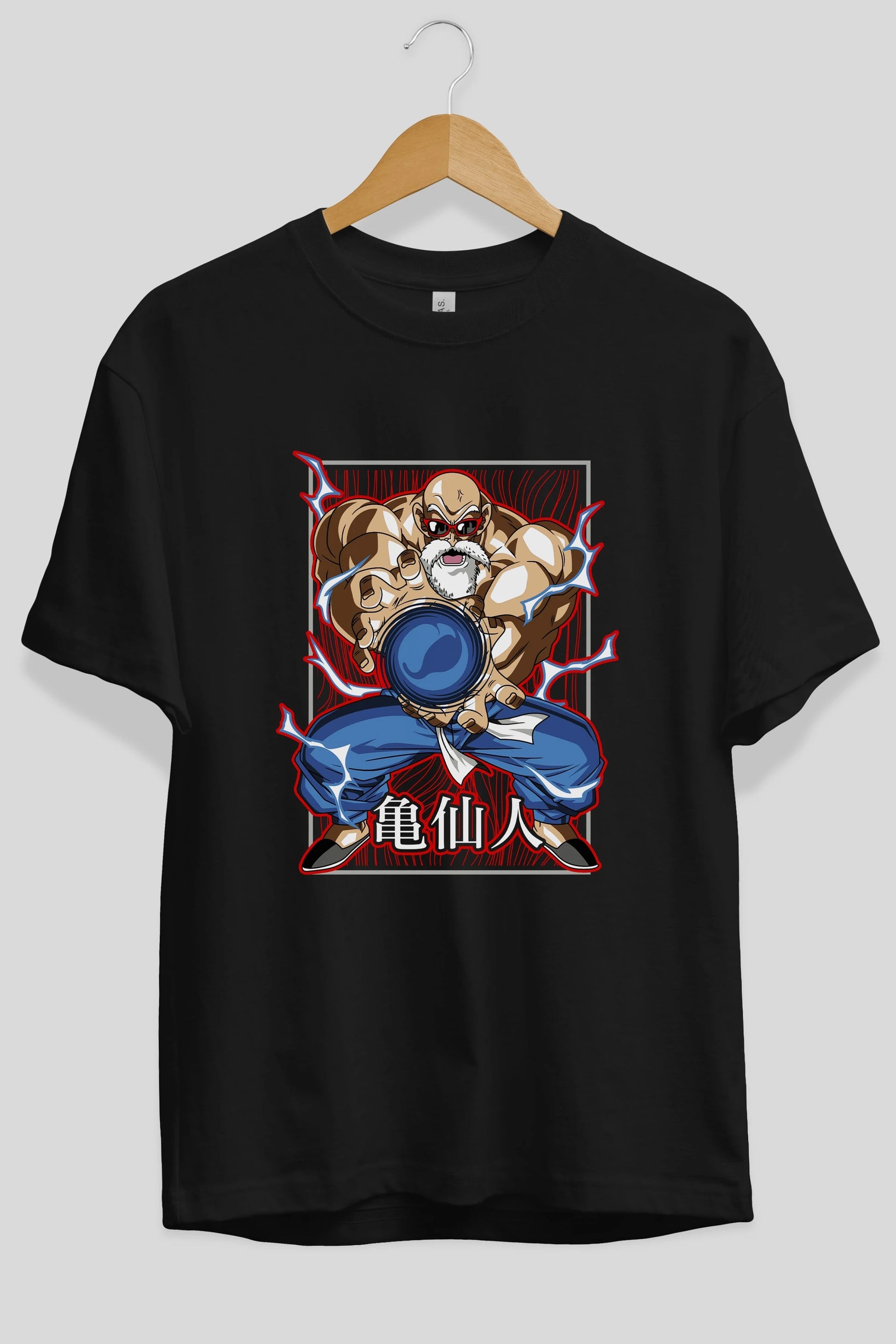 DragonBall MaestroRoshi Anime Ön Baskılı Oversize t-shirt %100 pamuk Erkek Kadın Unisex