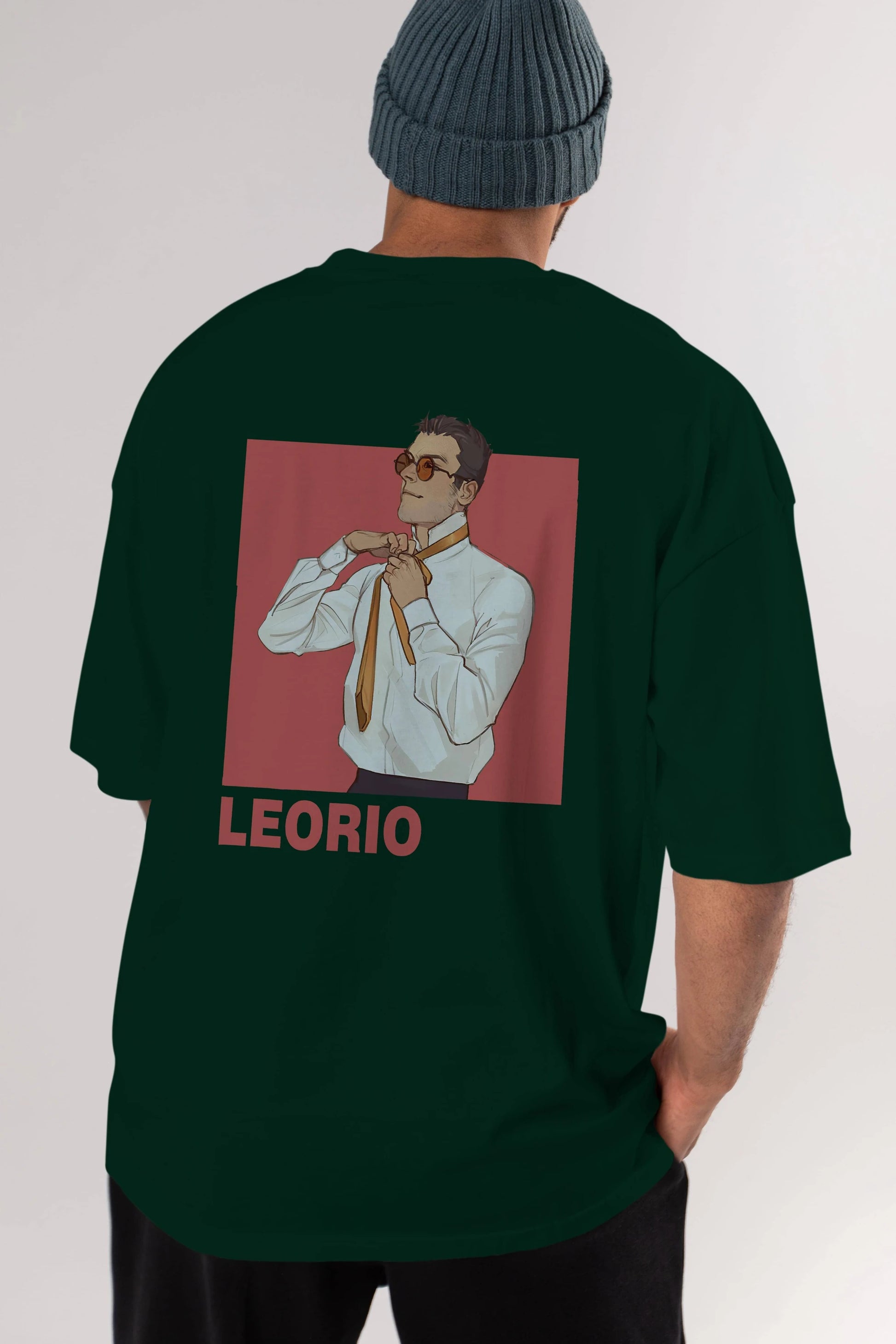 Leorio Paladiknight 5 Anime Arka Baskılı Oversize t-shirt Erkek Kadın Unisex