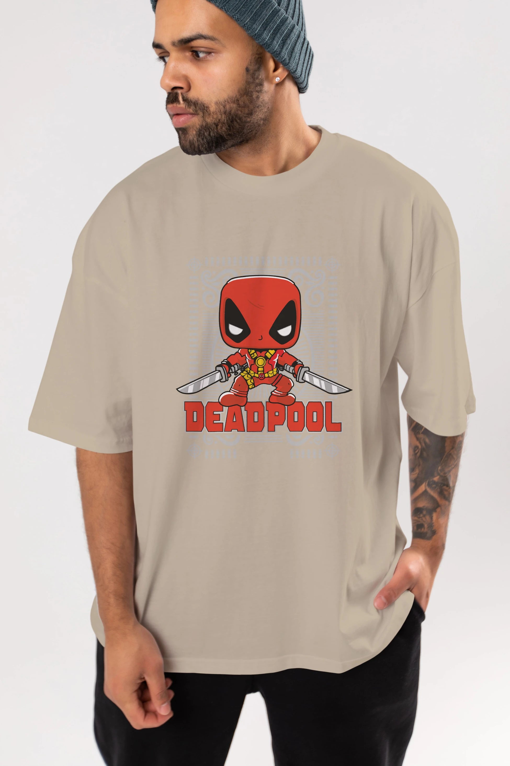 Deadpool (17) Ön Baskılı Oversize t-shirt Erkek Kadın Unisex %100 Pamuk Bisiklet Yaka tişort