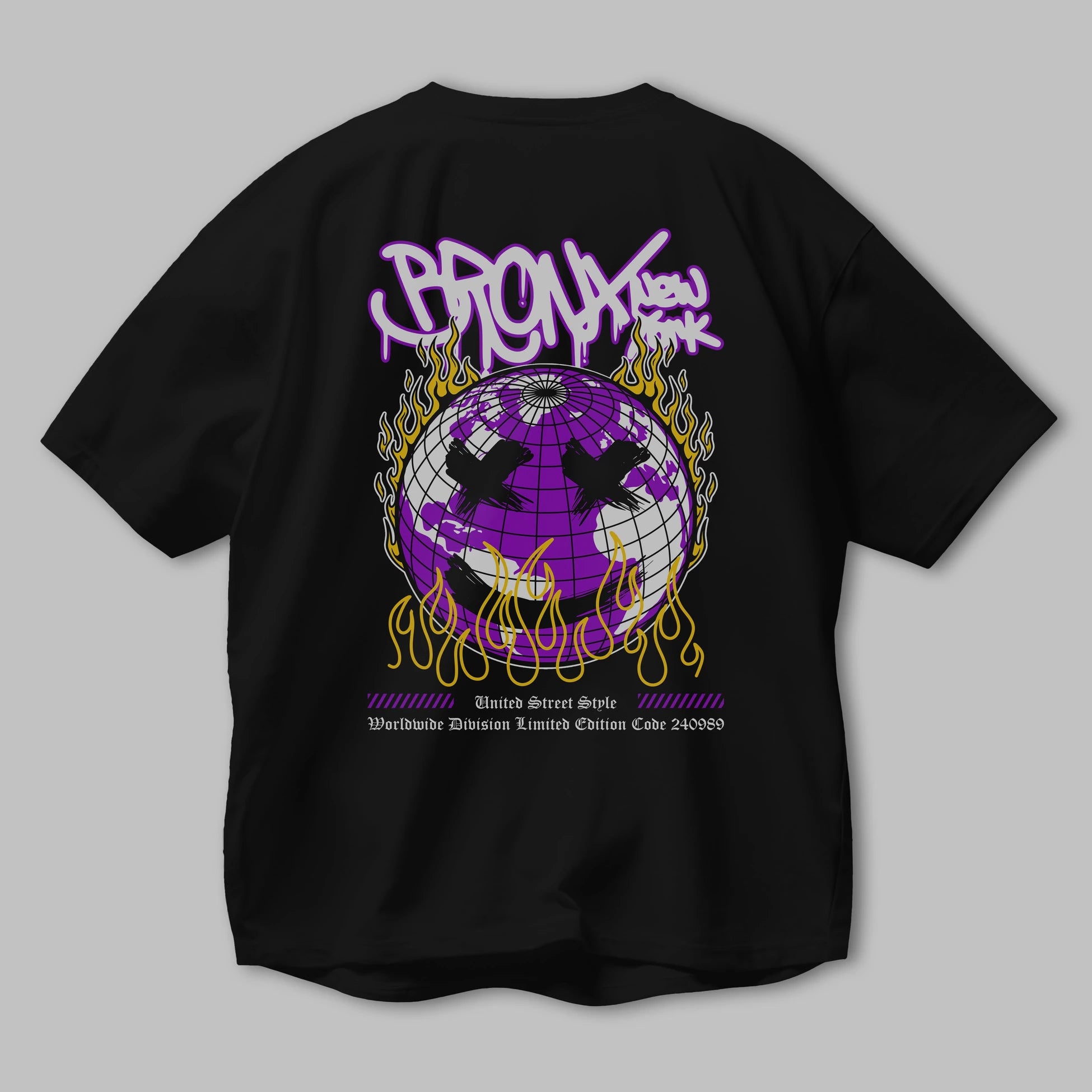 Bronx New York Arka Baskılı Oversize t-shirt Erkek Kadın Unisex