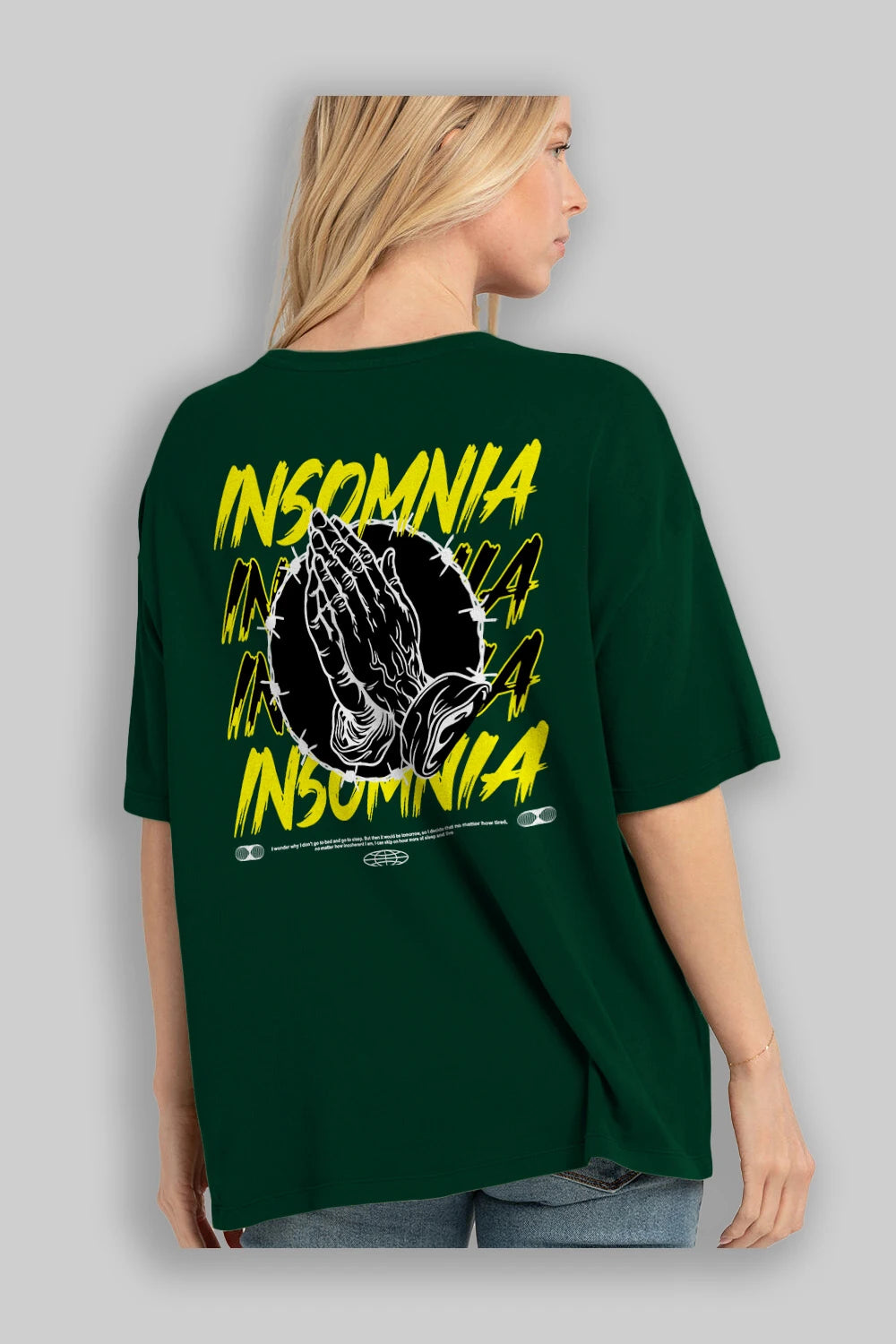 Insomnia Streetwear Arka Baskılı Oversize t-shirt Erkek Kadın Unisex