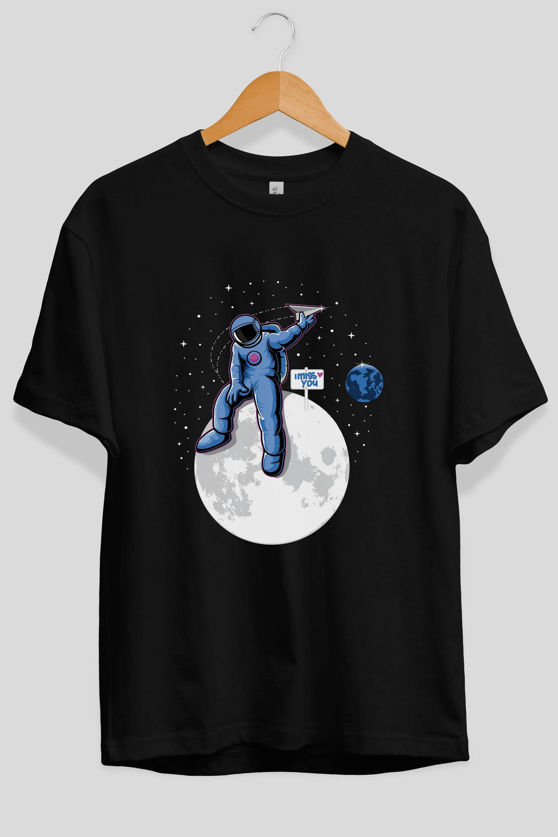 Astro Missing Earth Ön Baskılı Oversize t-shirt Erkek Kadın Unisex